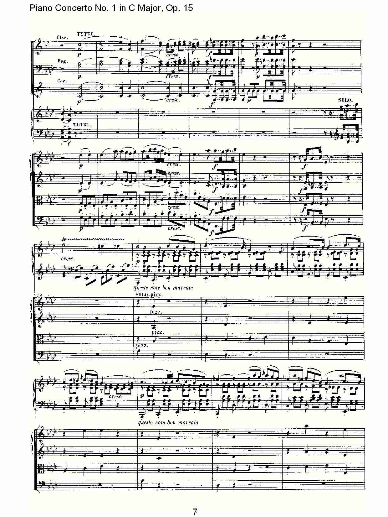 C大调钢琴第一协奏曲 Op.15　第二乐章