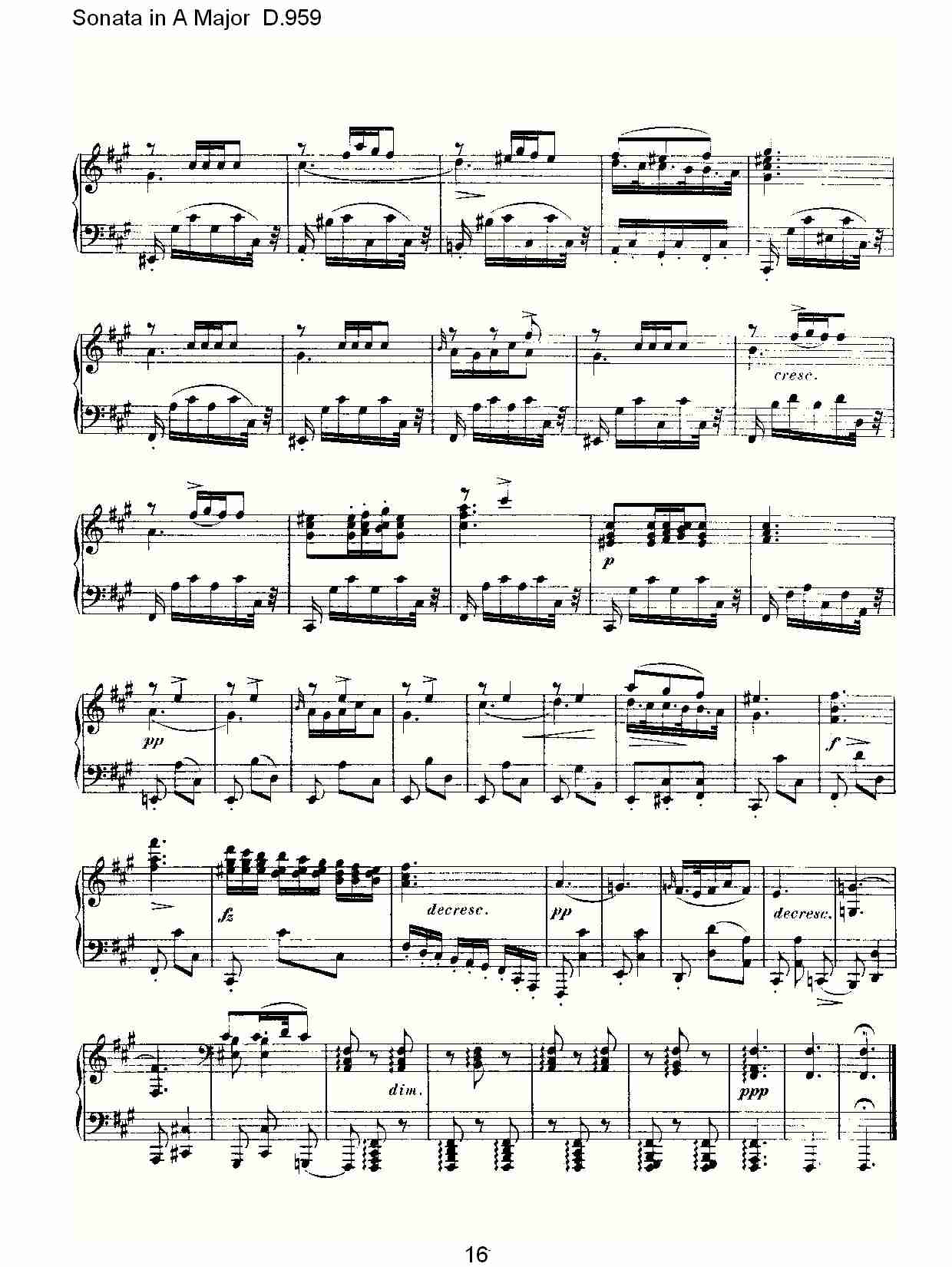 Sonata in A Major D.959  A大调奏鸣曲D.959（四）