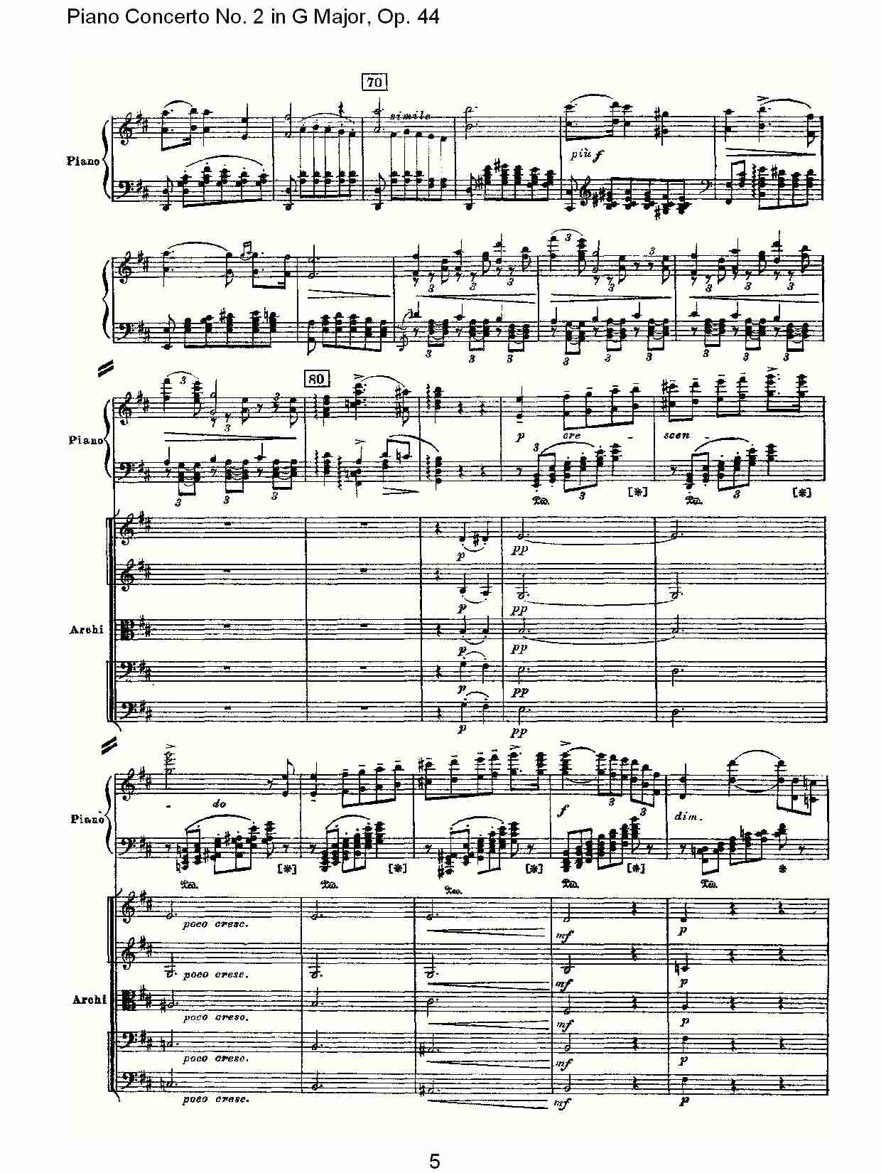 G大调第二钢琴协奏曲, Op.44第二乐章（一）