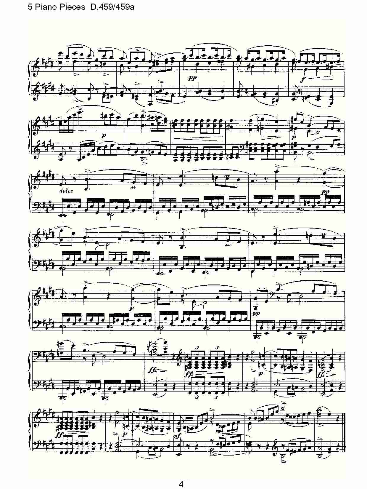 5 Piano Pieces D.459/459a    钢琴五联奏D.459/459a（一）
