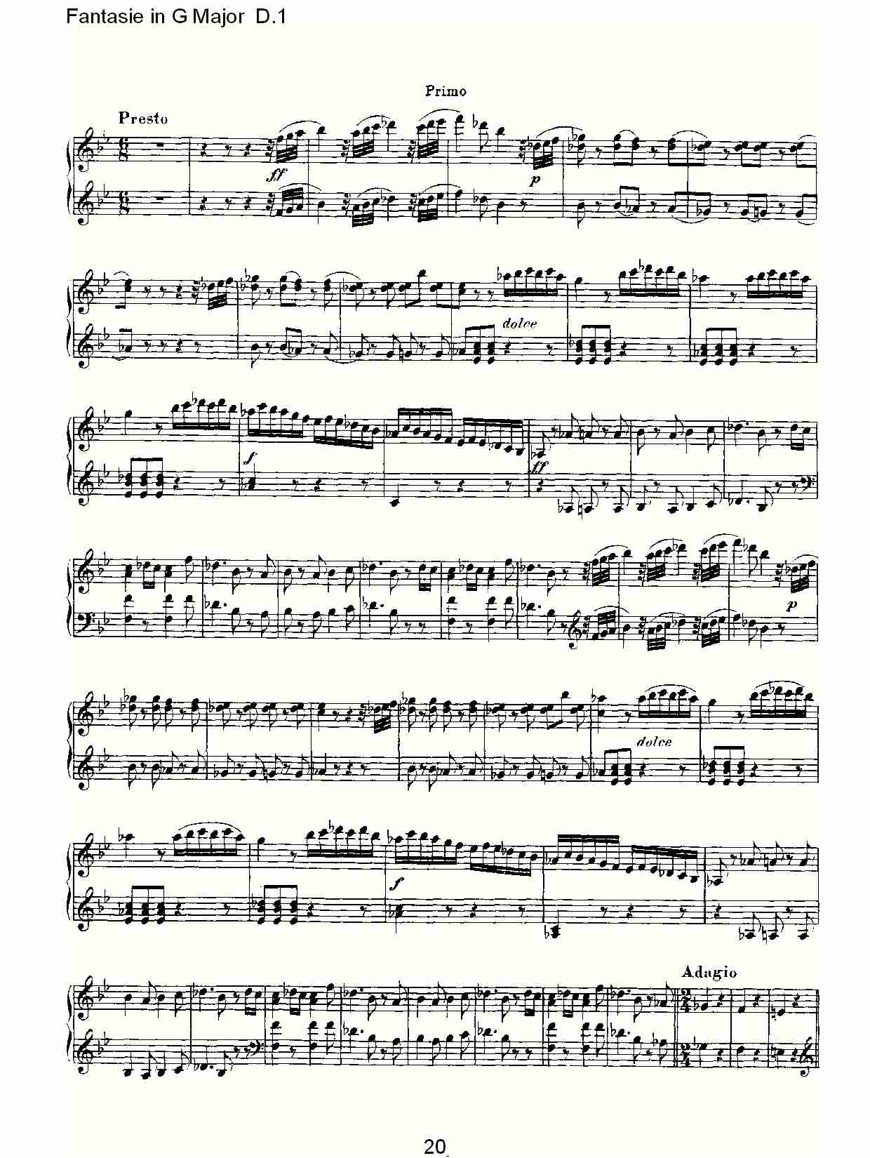 Fantasie in G Major D.1  G大调幻想曲D.1（四）