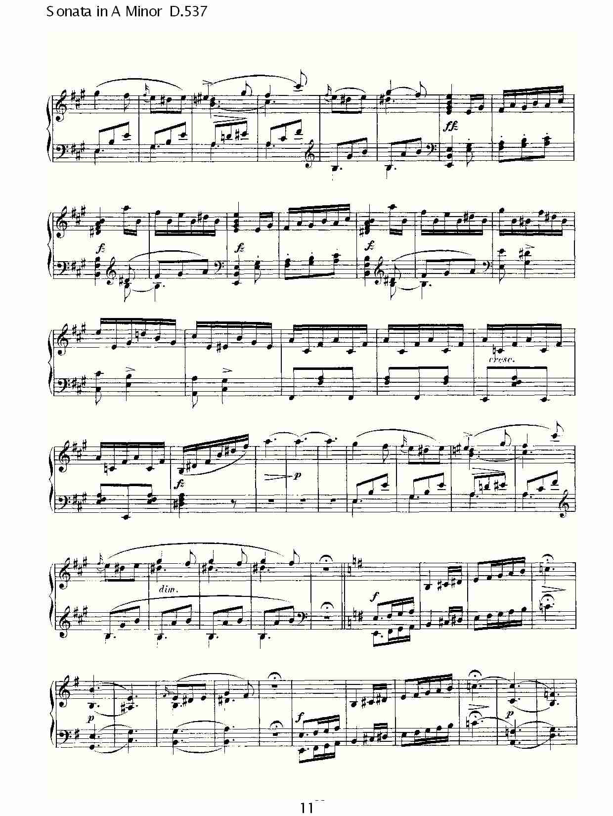 Sonata in A Minor D.537 A小调奏鸣曲D.537（三）