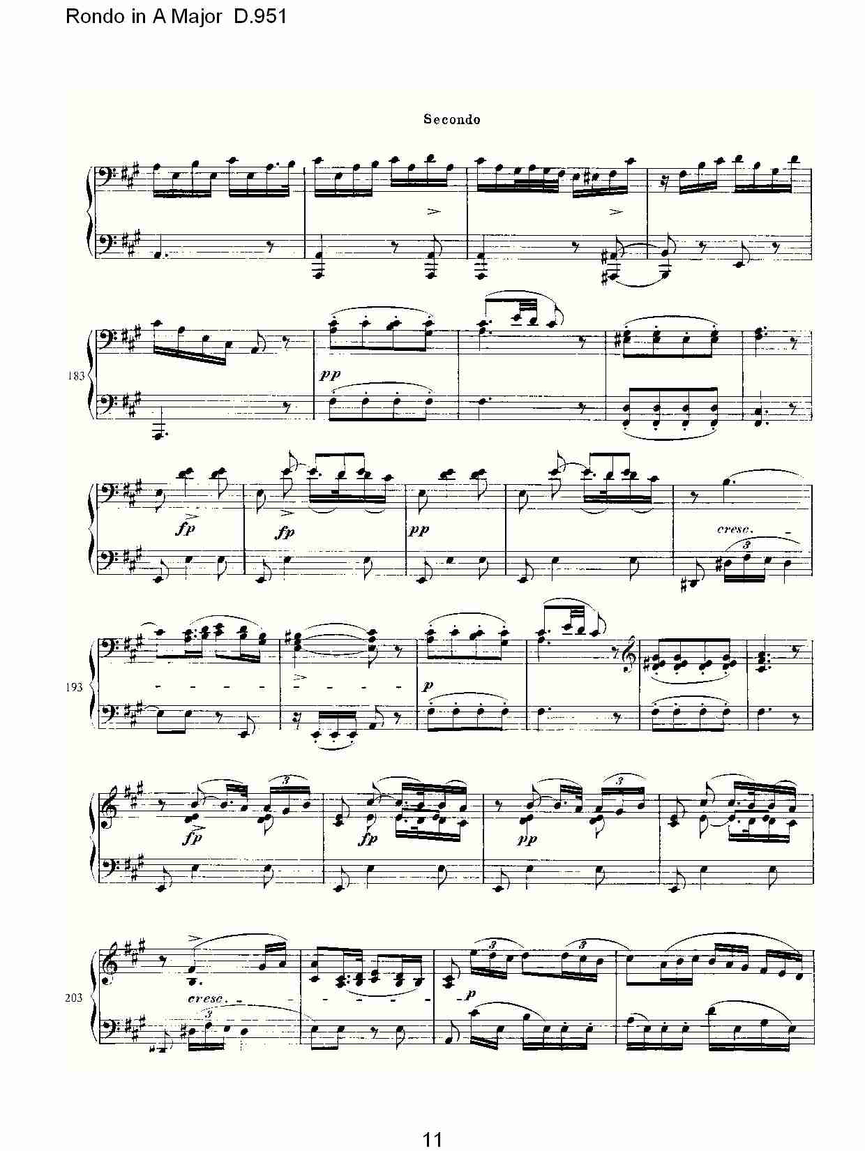 Rondo in A Major D.951  Ａ大调回旋曲D.951（三）