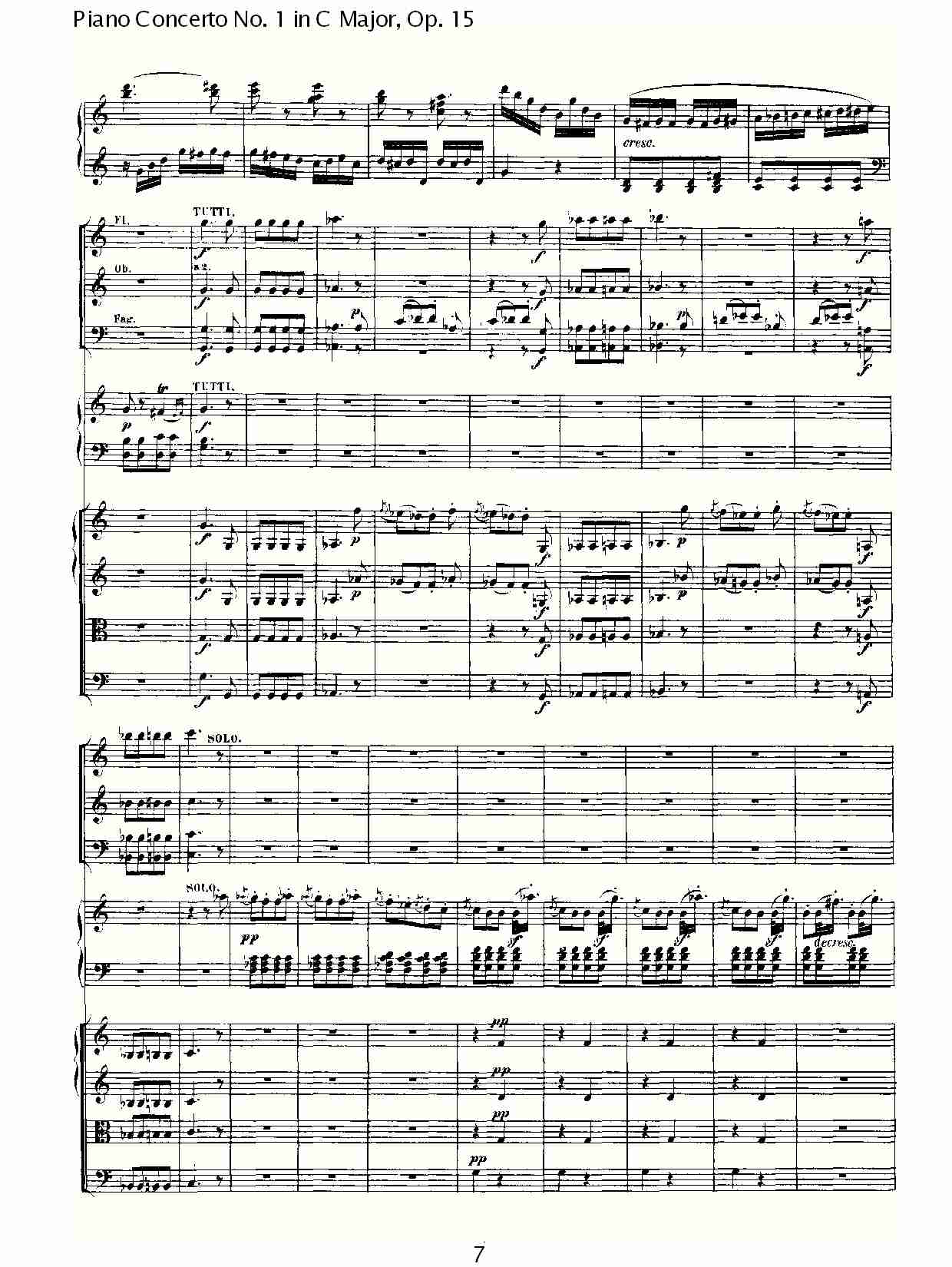 C大调钢琴第一协奏曲 Op.15　第三乐章（一）