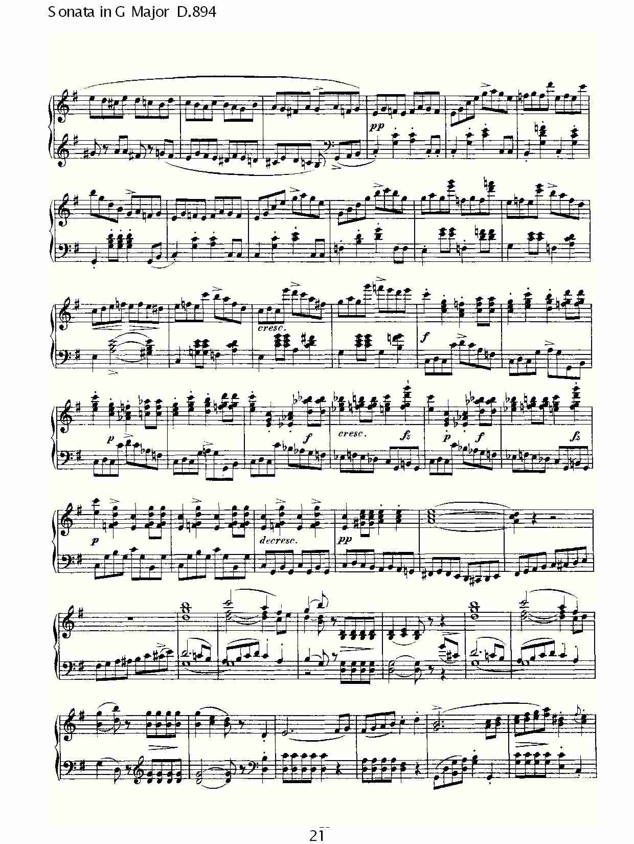 Sonata in G Major D.894 G大调奏鸣曲D.894（五）