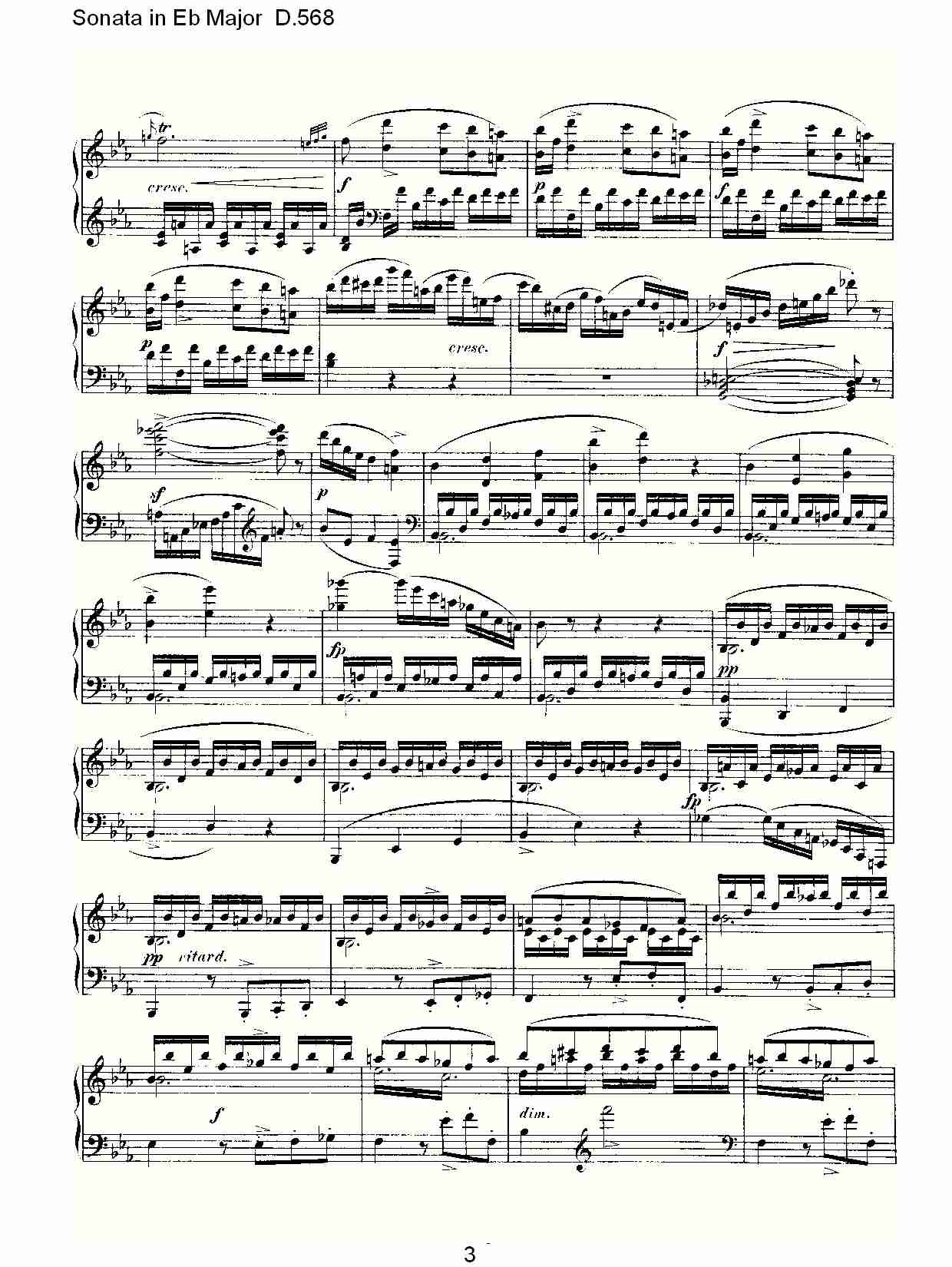 Sonata in Eb Major D.568 Eb大调奏鸣曲D.568（一）