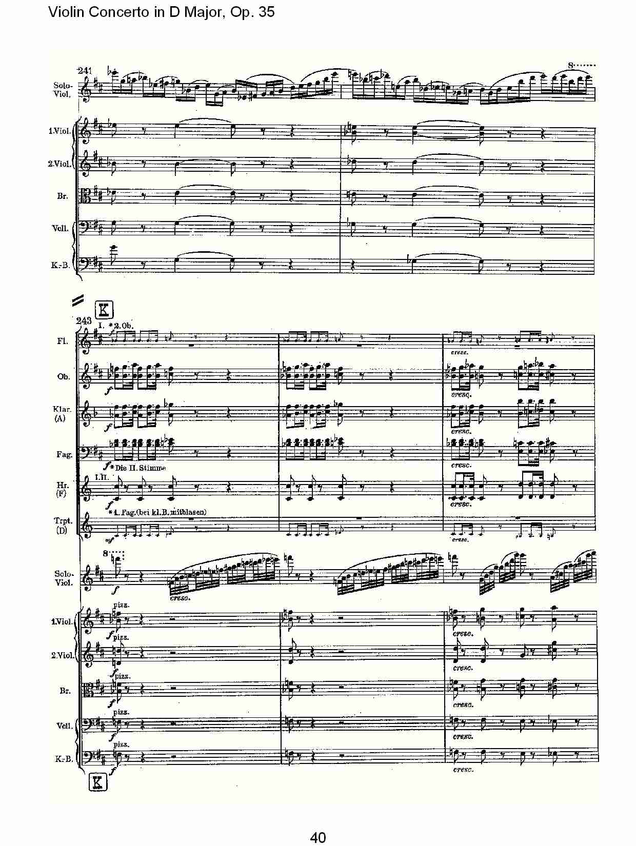 D大调小提琴协奏曲, Op.35第一乐章（八）