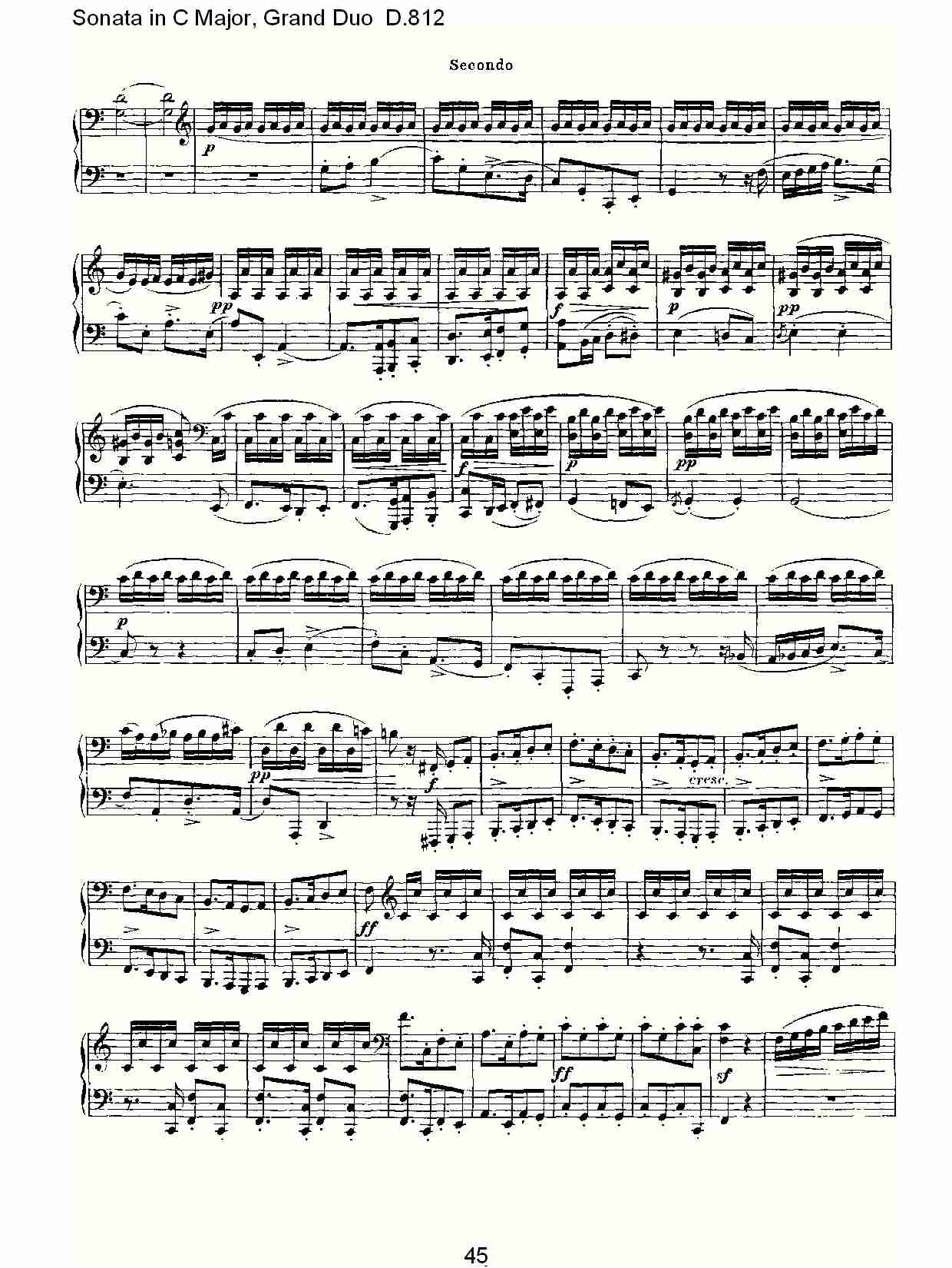 Ｃ大调奏鸣曲，盛大的二重奏D.812（九）