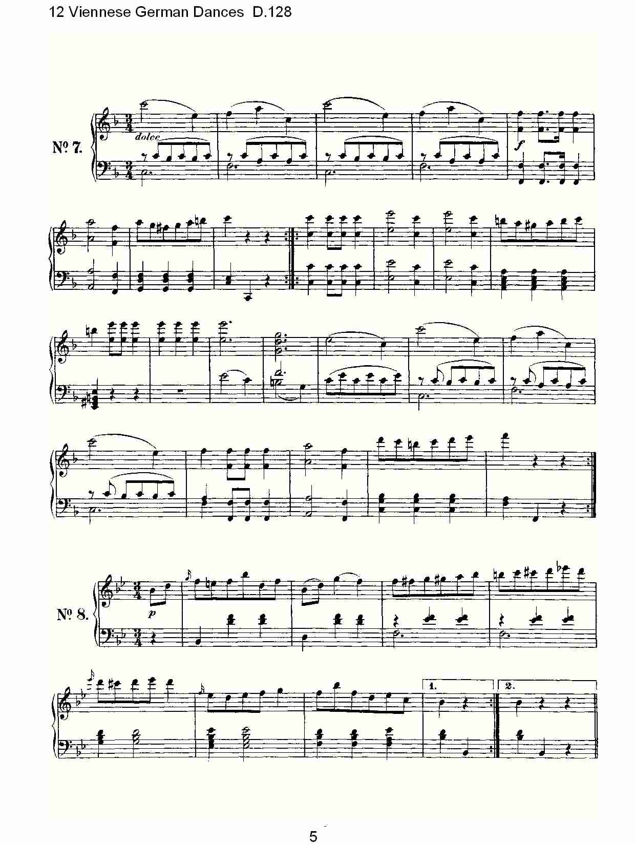 12德国维也纳舞曲D.128（一）