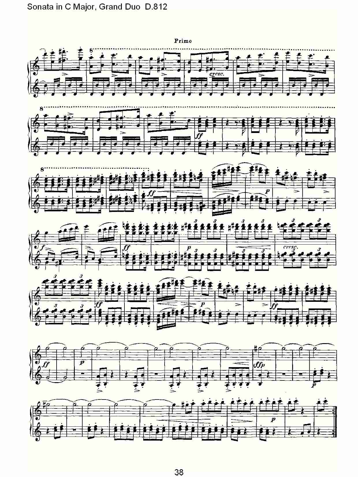 Ｃ大调奏鸣曲，盛大的二重奏D.812（八）