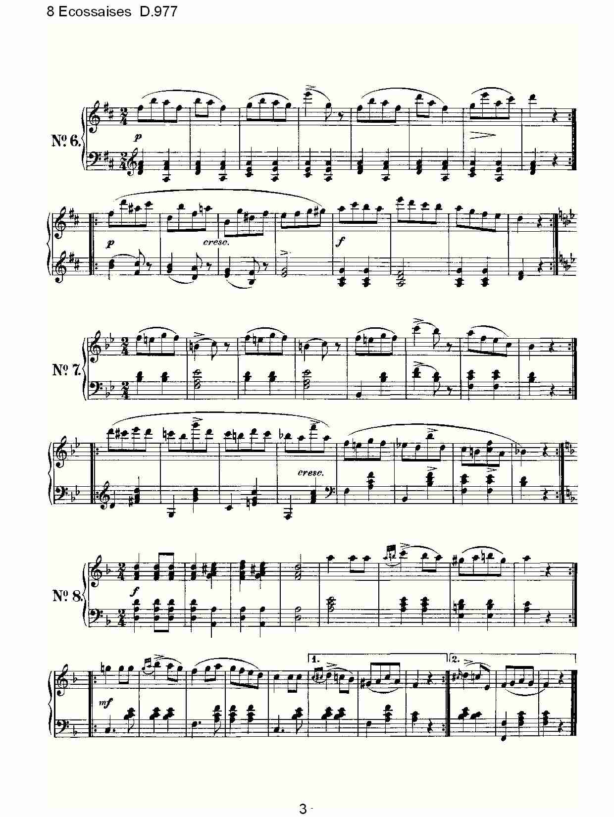 8 Ecossaises D.977