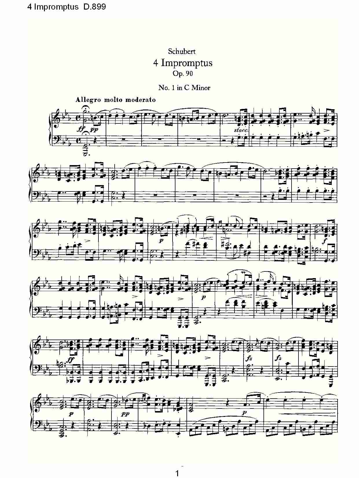 4 Impromptus D.899  4人即兴演奏D.899（一）