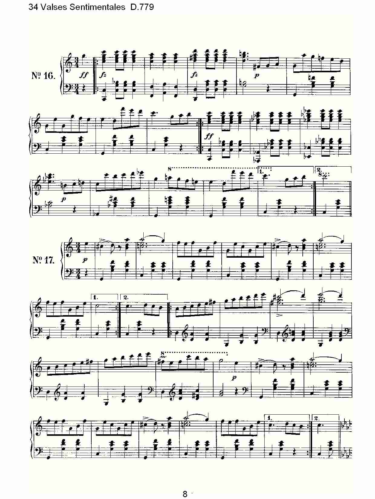 34 Valses Sentimentales D.779  34伤感圆舞曲D.779（二）