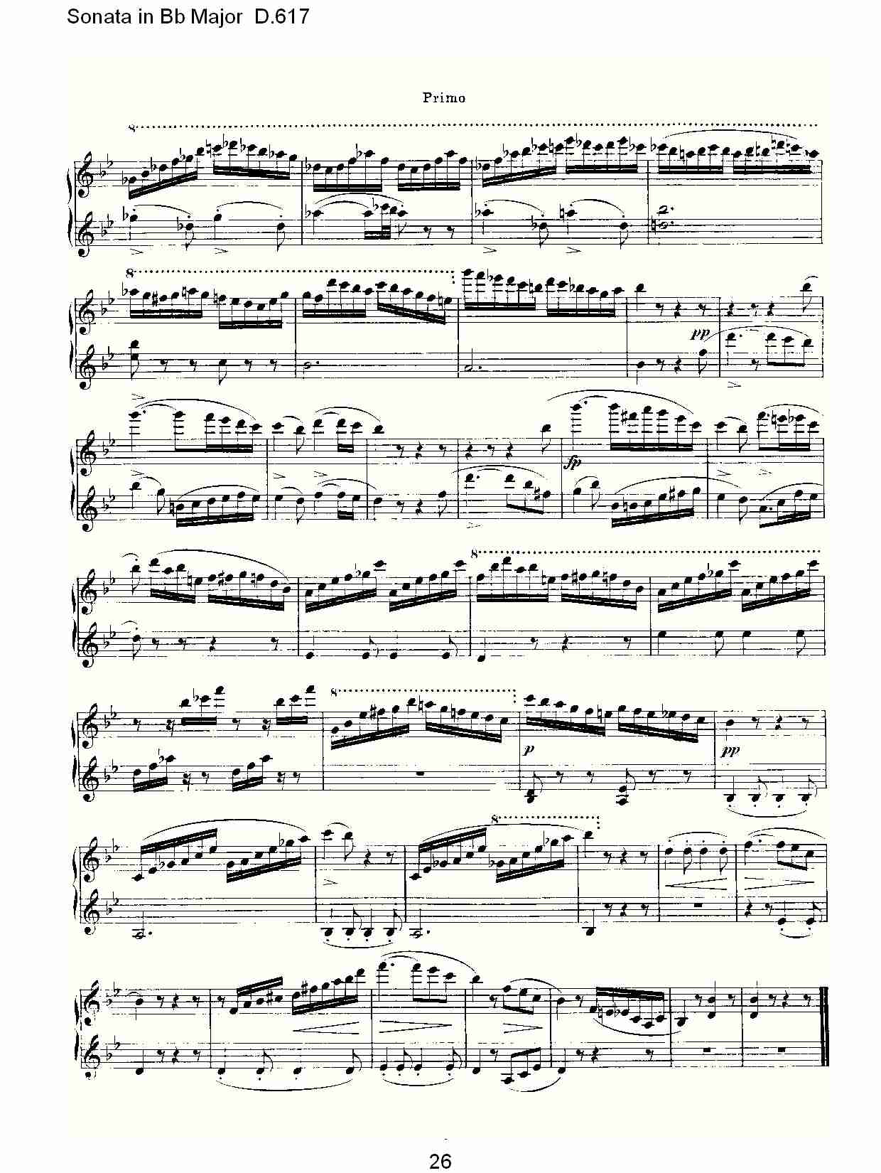 Sonata in Bb Major D.617  Bb大调奏鸣曲D.617（六）