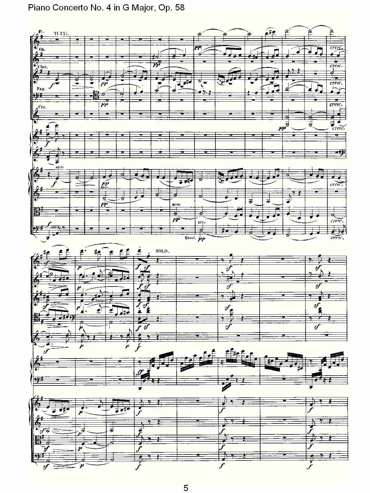 Ｇ大调钢琴第四协奏曲 Op.58第三乐章（一）