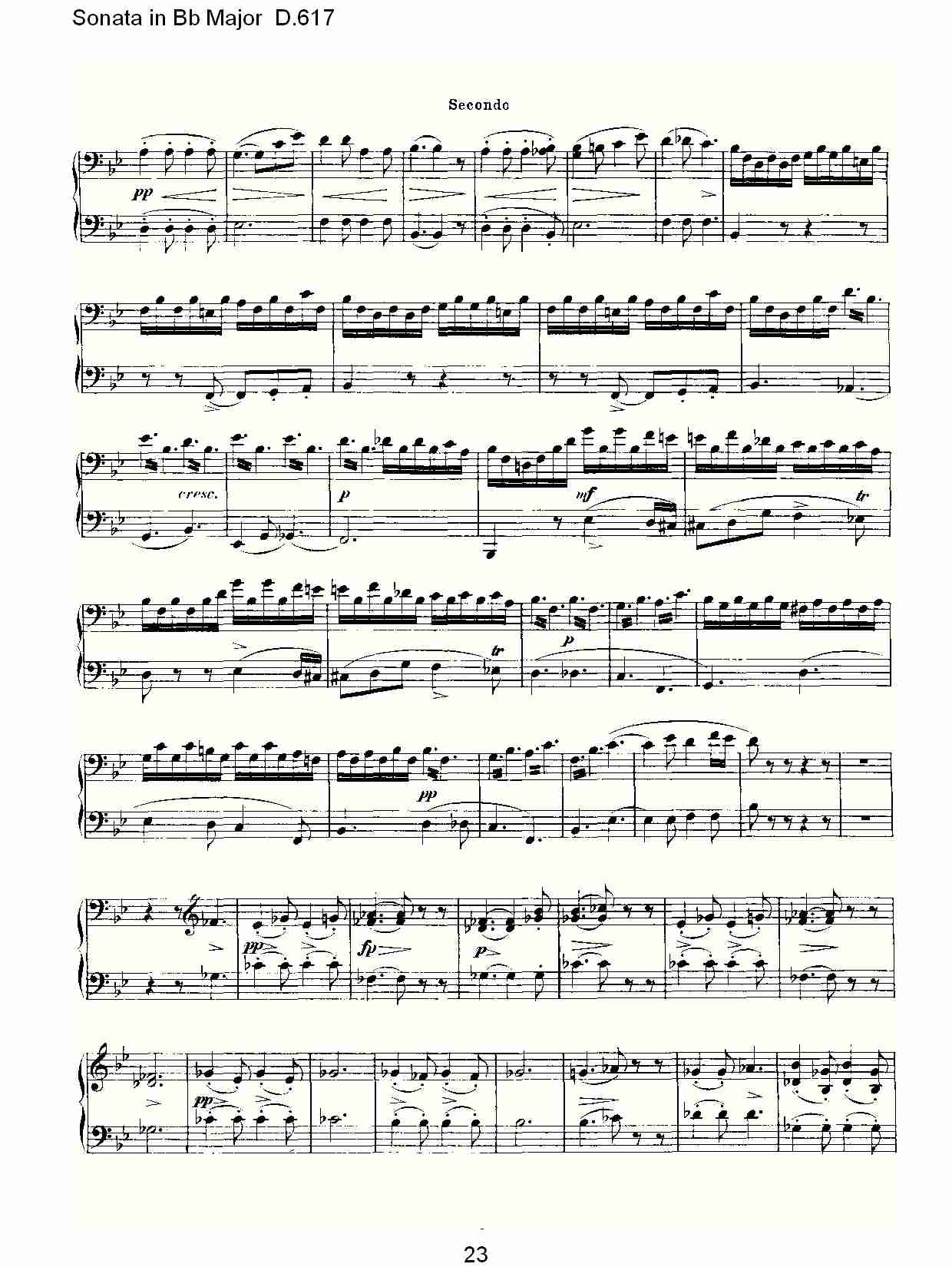 Sonata in Bb Major D.617  Bb大调奏鸣曲D.617（五）