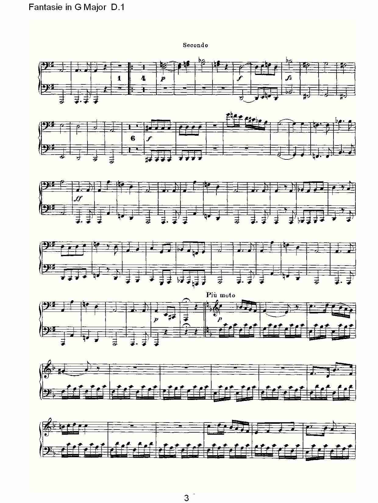 Fantasie in G Major D.1  G大调幻想曲D.1（一）