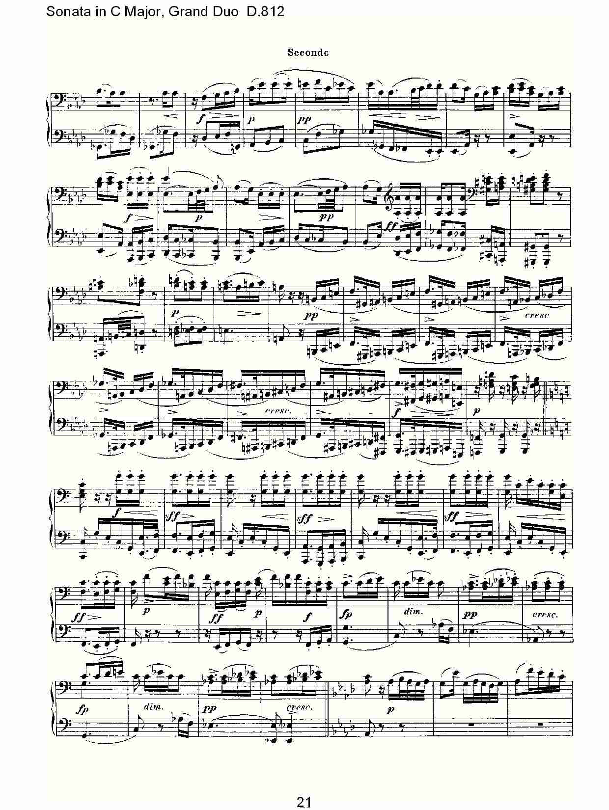 Ｃ大调奏鸣曲，盛大的二重奏D.812（五）