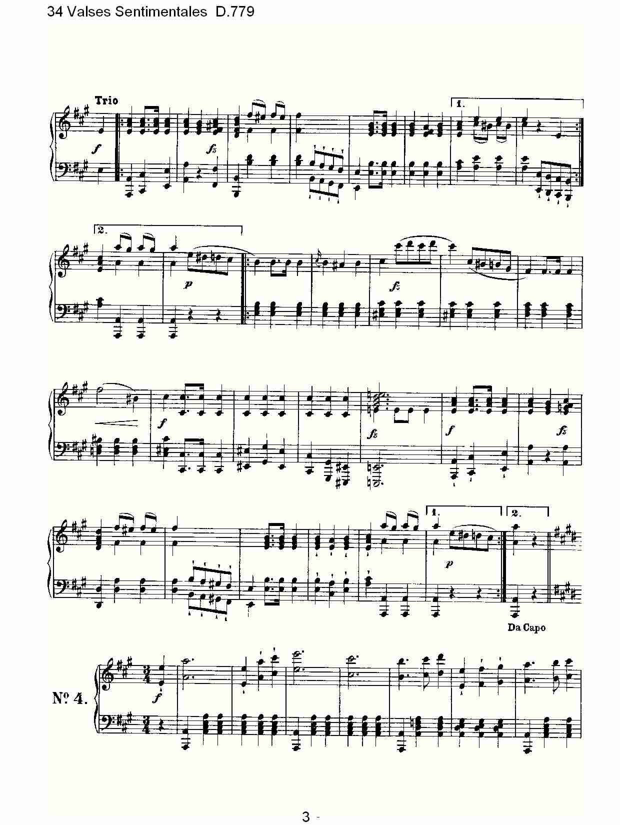 34 Valses Sentimentales D.779  34伤感圆舞曲D.779（一）