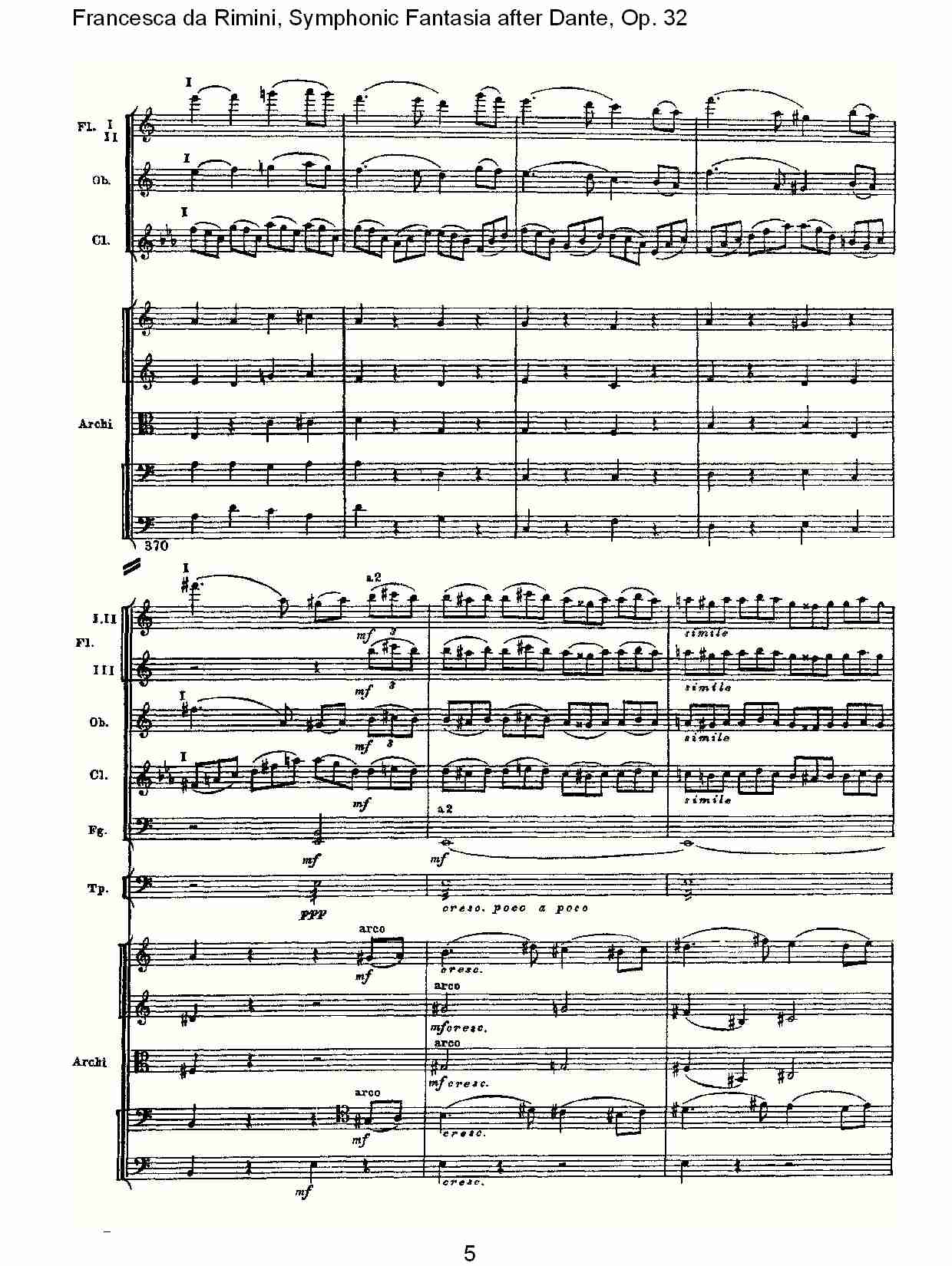 Francesca da Rimini, 但丁幻想曲Op.32 第二部（一）