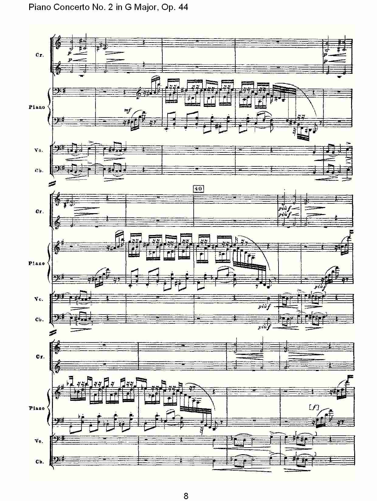 G大调第二钢琴协奏曲, Op.44第一乐章（二）