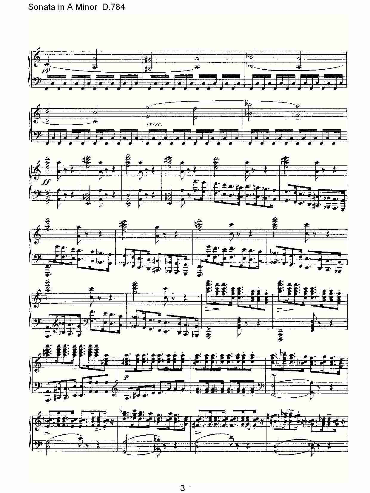 Sonata in A Minor D.784 A小调奏鸣曲D.784（一）