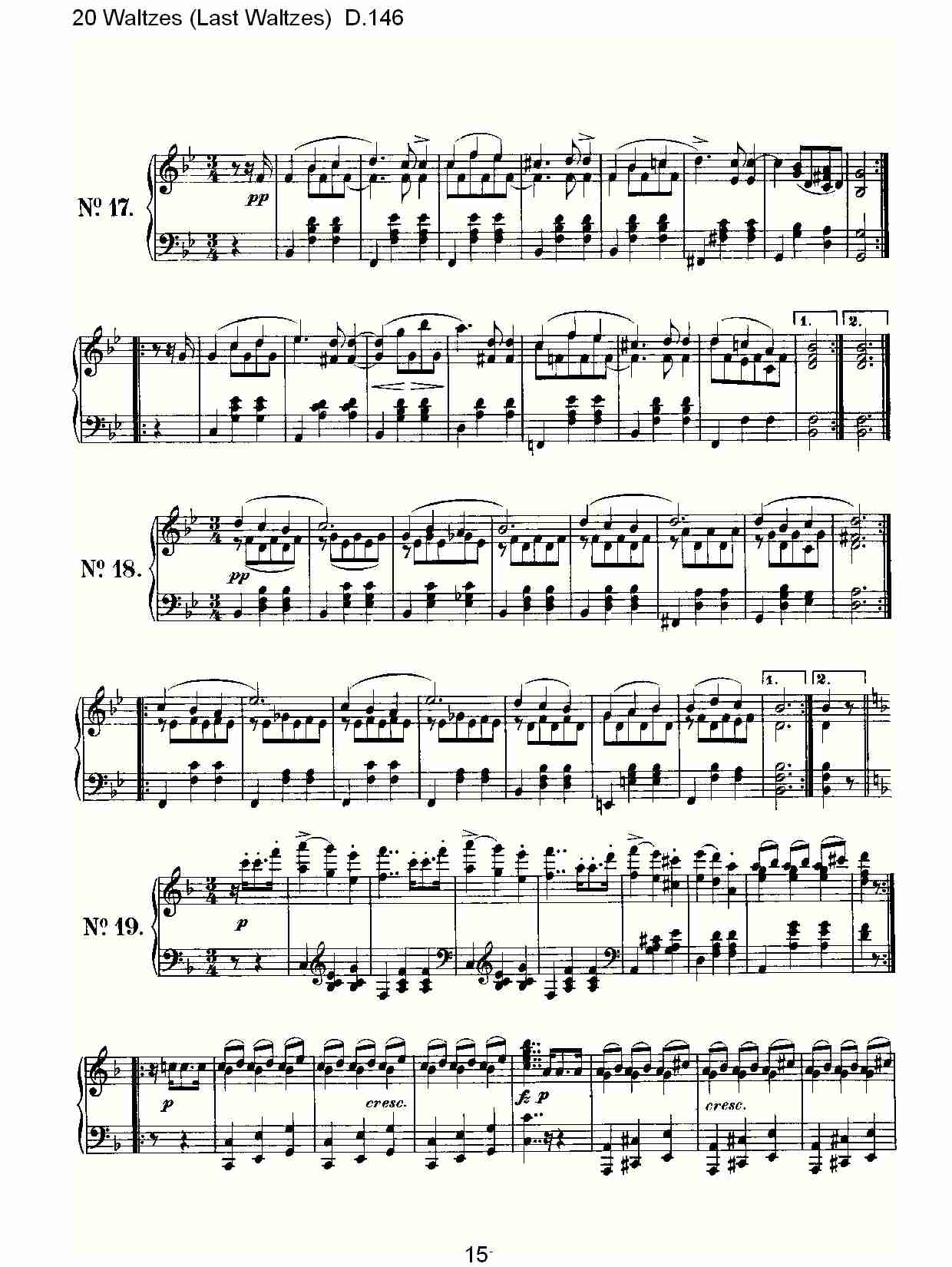 20华尔兹舞曲（终结华尔兹舞曲）D.146（三）