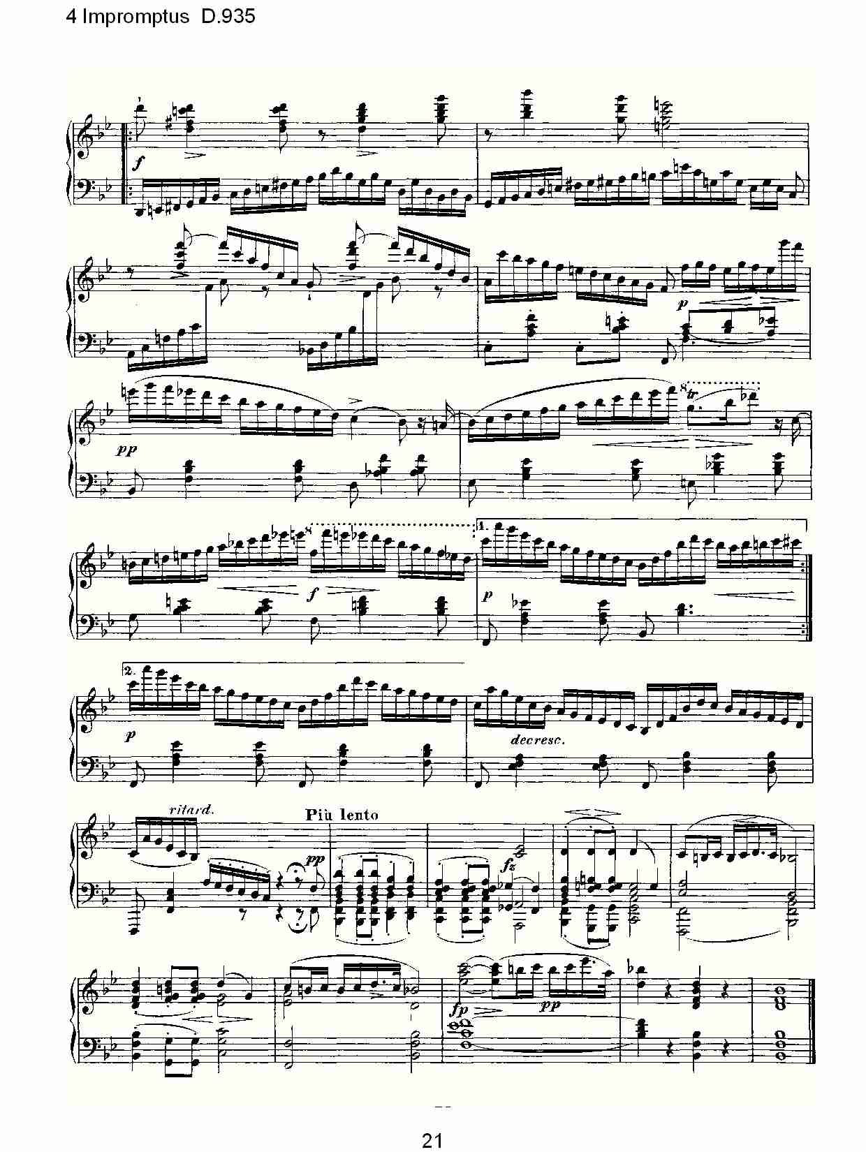 4 Impromptus D.935  4人即兴演奏D.935（五）