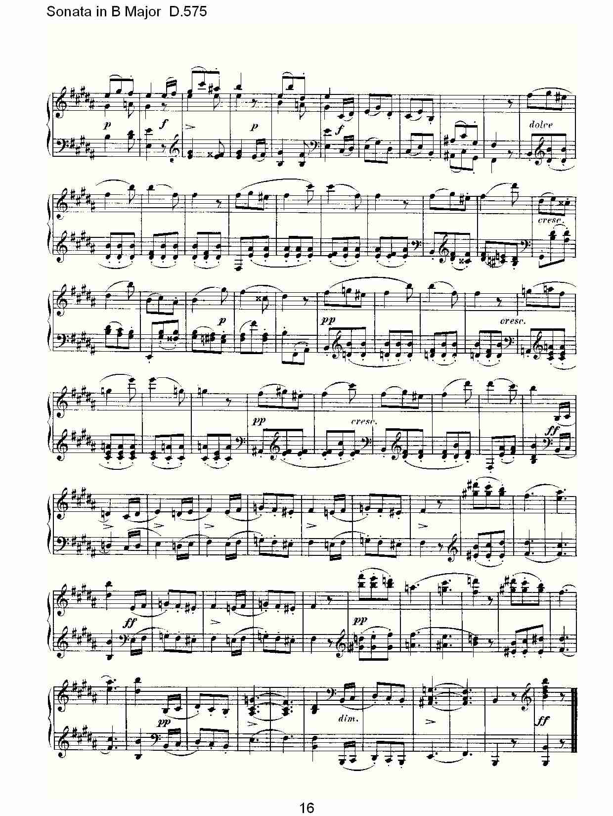 Sonata in B Major D.575 B大调奏鸣曲D.575（四）