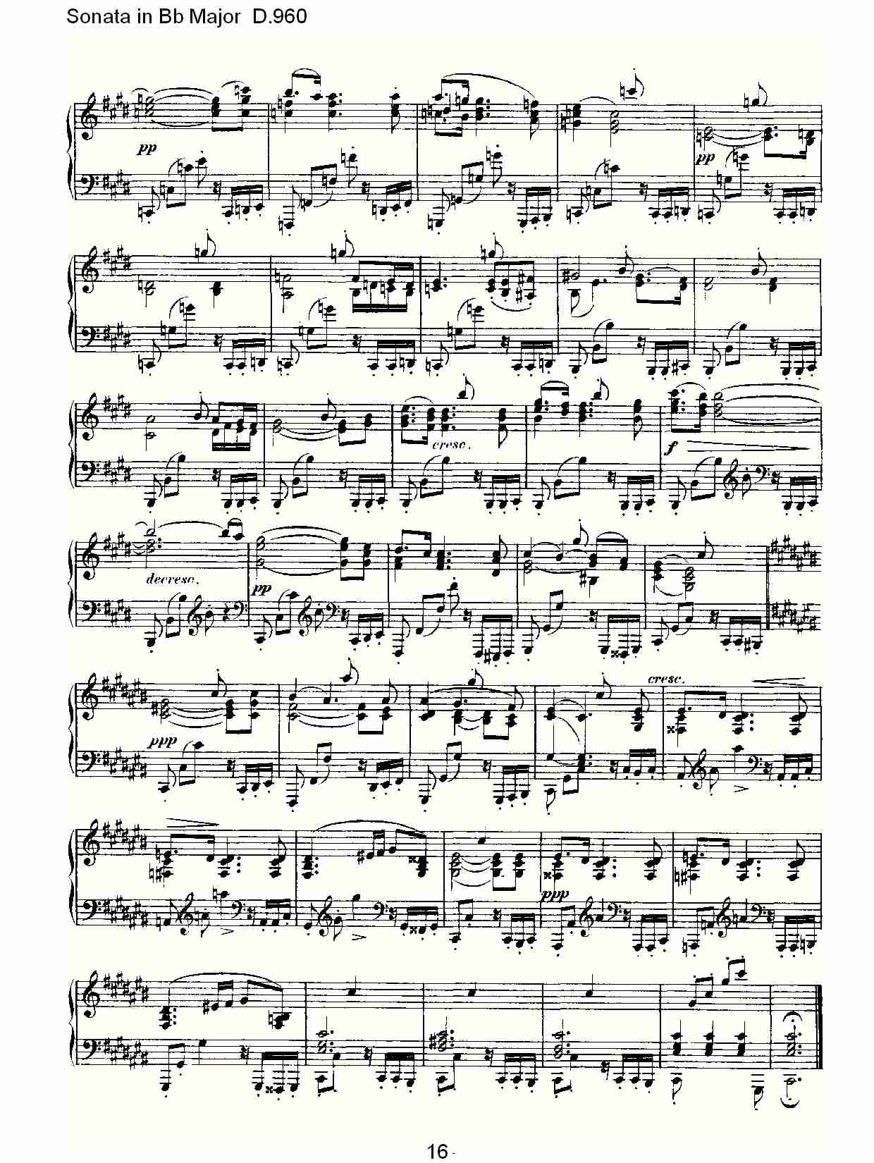 Sonata in Bb Major D.960  Bb大调奏鸣曲D.960（四）