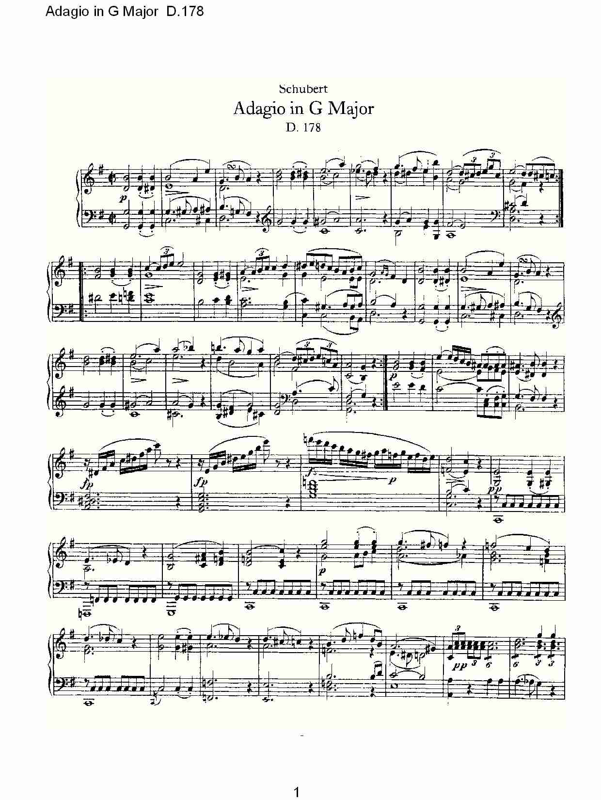 Adagio in G Major D.178    G大调柔板D.178