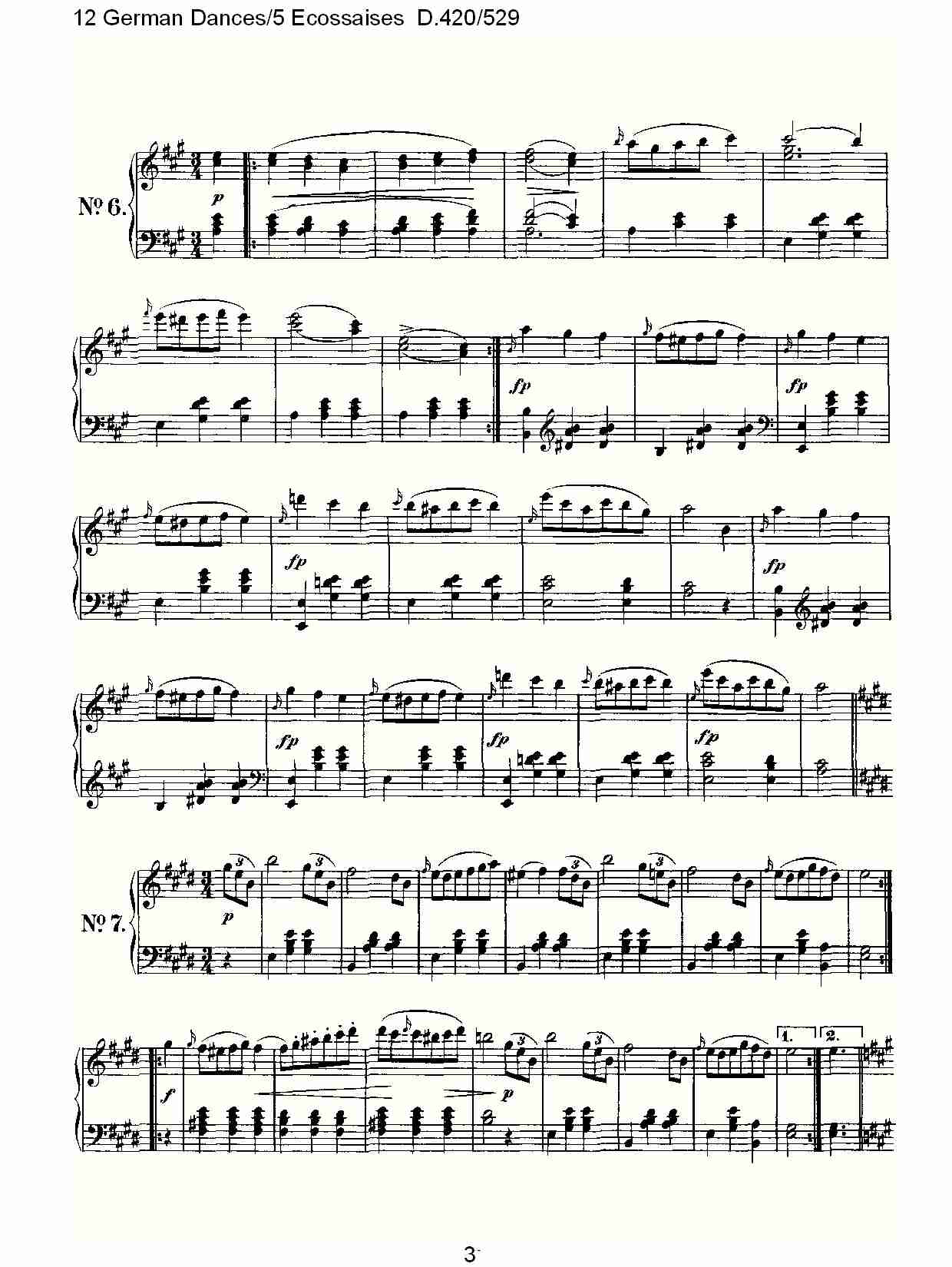 12德国舞曲/5 Ecossaises  D.420/529（一）
