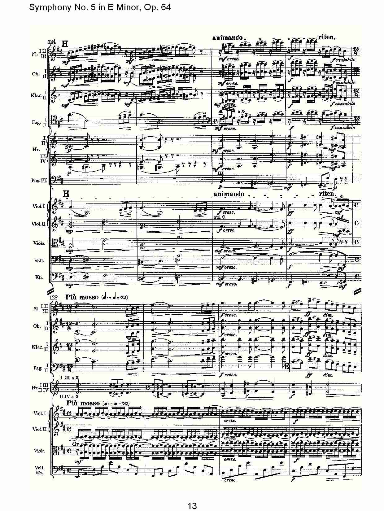 E小调第五交响曲,  Op.64第二乐章（三）
