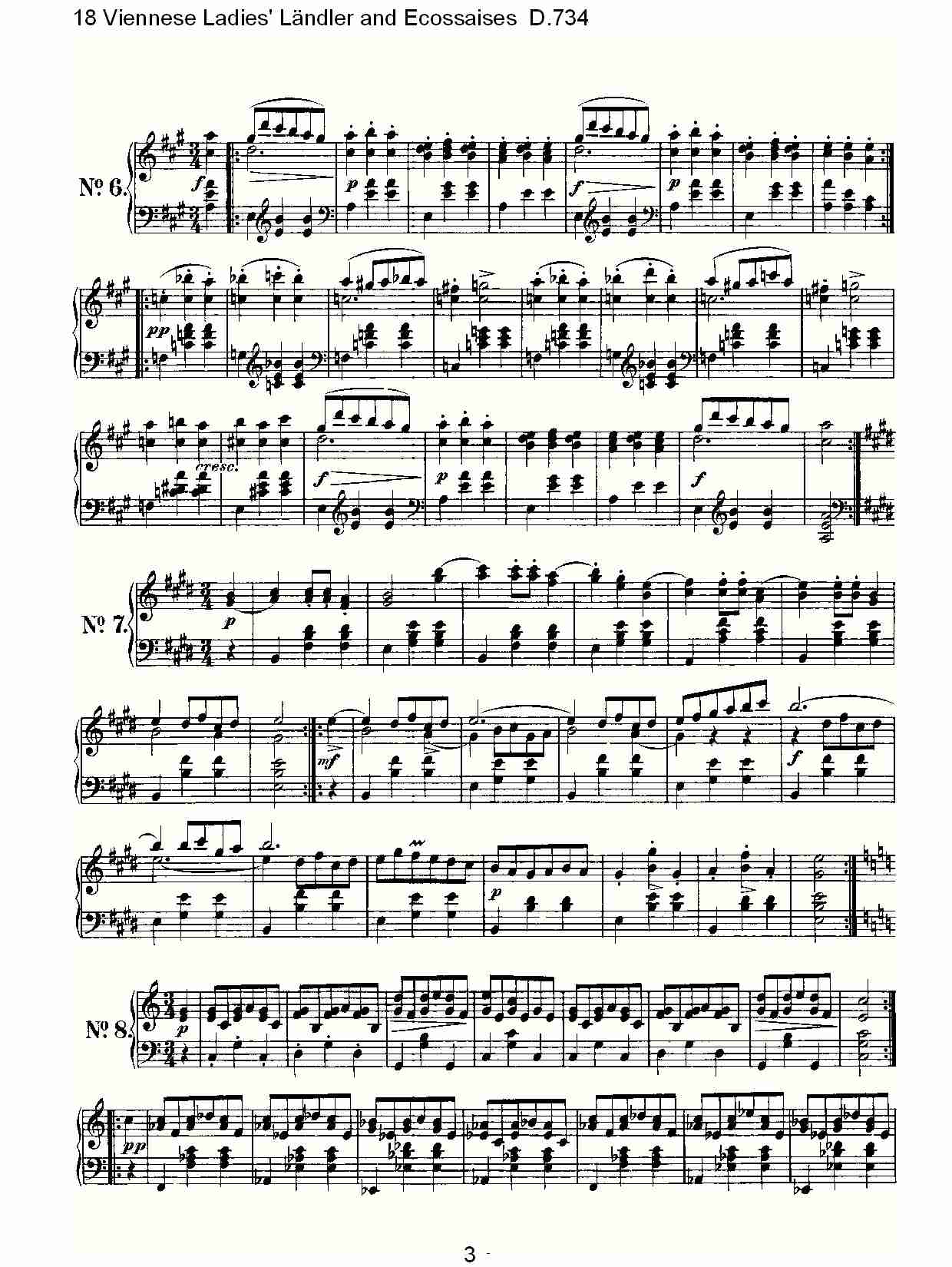 Ländler and Ecossaises D.734（一）