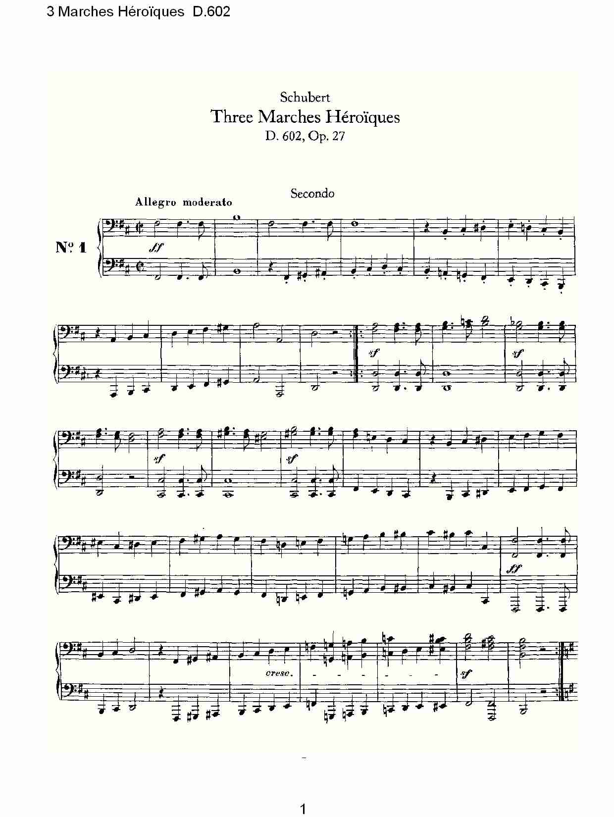 3进行曲Héroïques D.602（一）