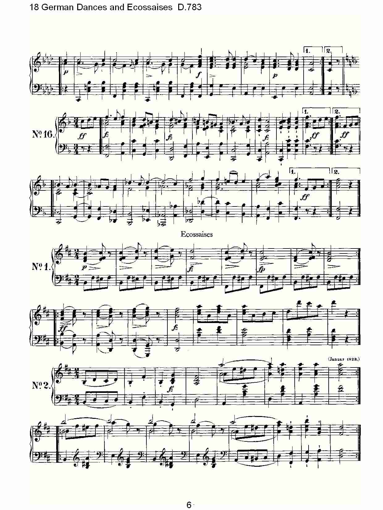 18德国舞曲与 Ecossaises  D.783（二）