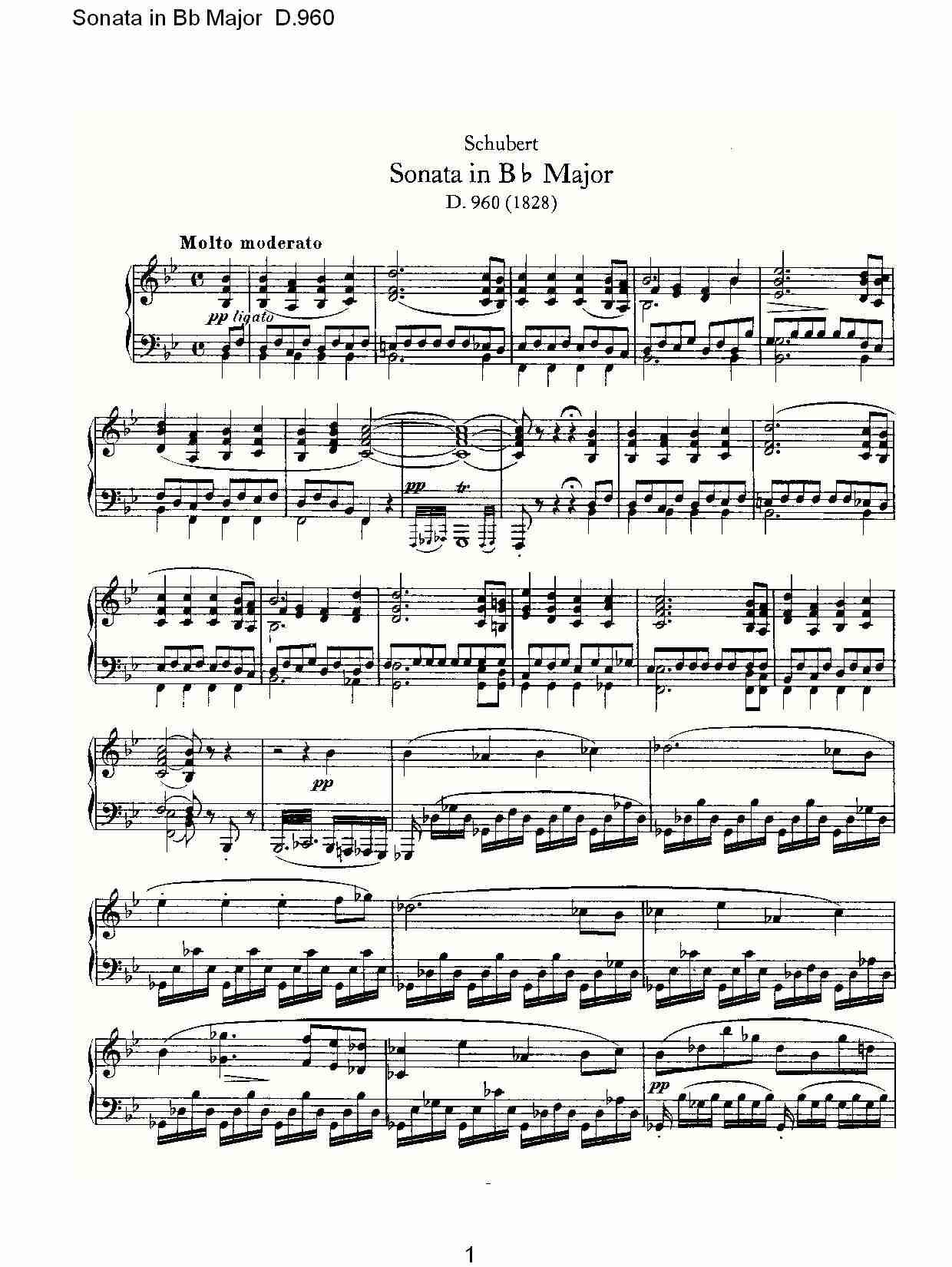 Sonata in Bb Major D.960  Bb大调奏鸣曲D.960（一）