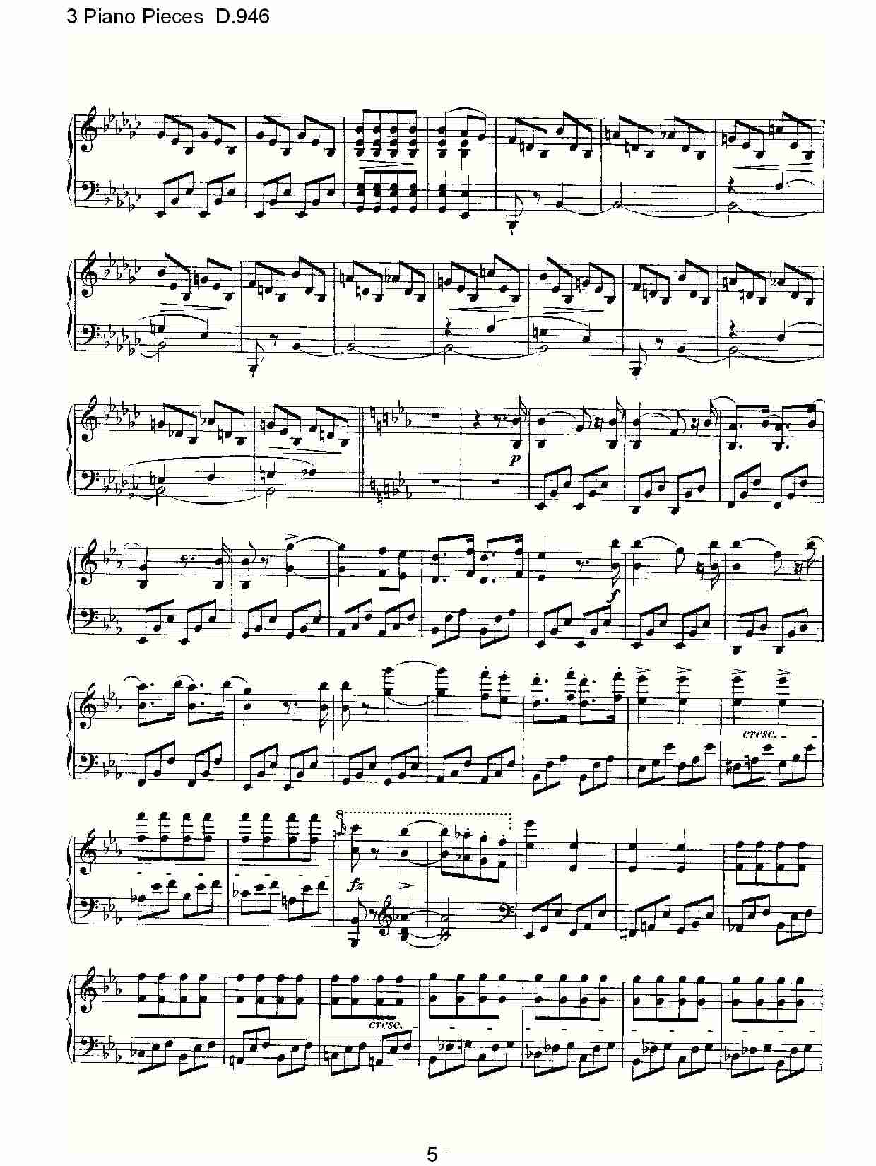 3 Piano Pieces D.946   钢琴三联奏D.946（一）