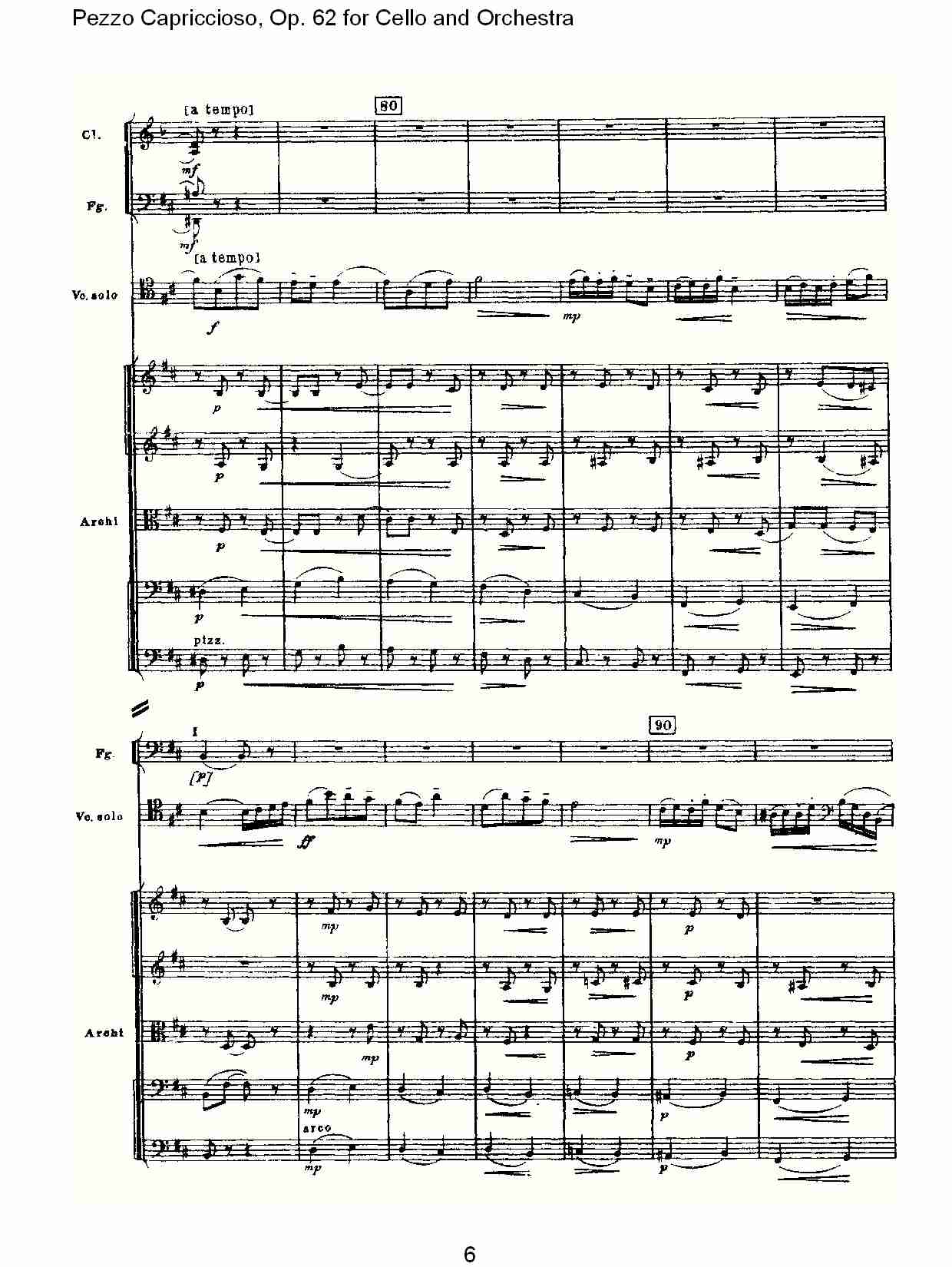 大提琴与管弦乐Pezzo Capriccioso, Op.62（二）