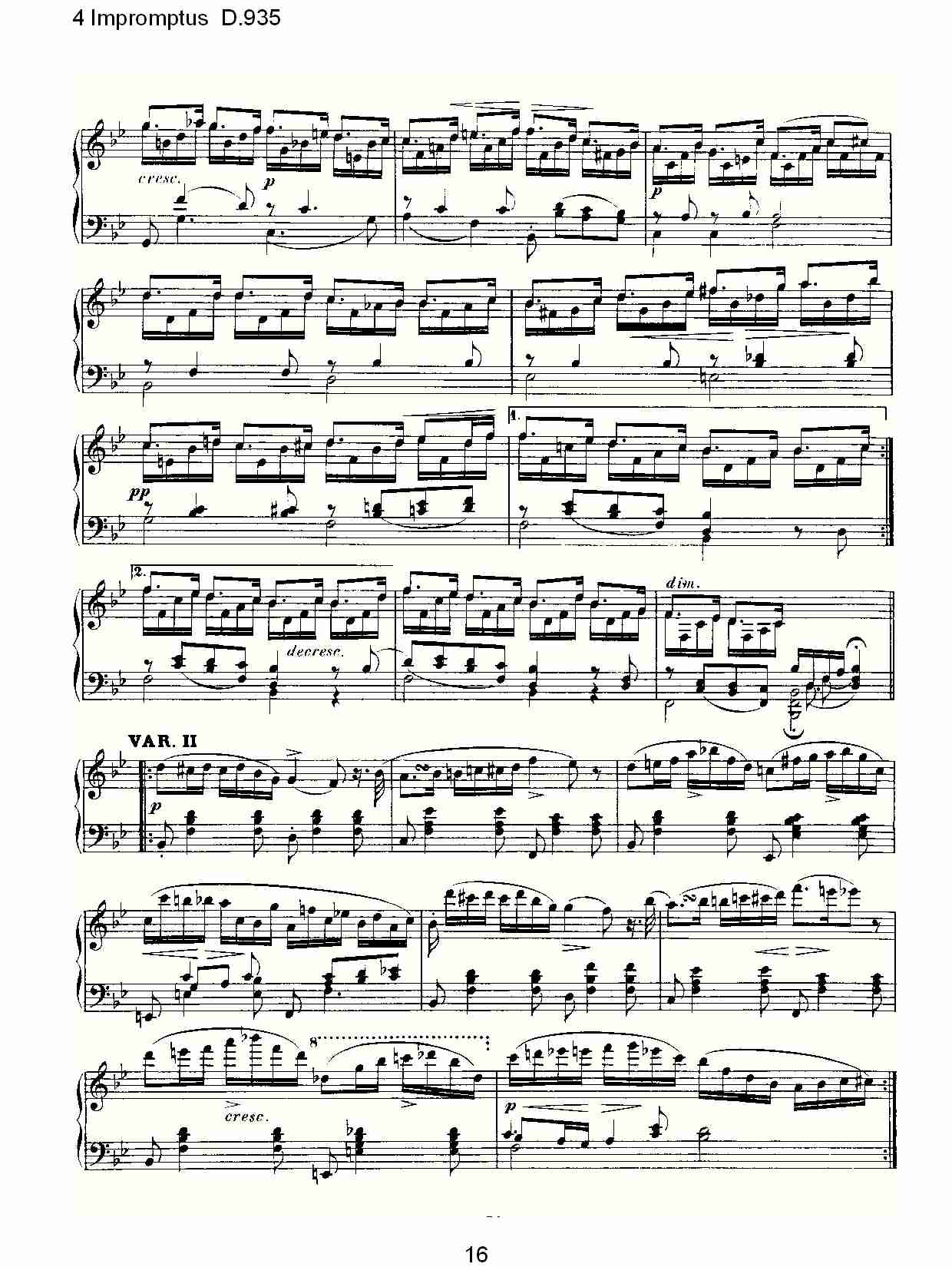 4 Impromptus D.935  4人即兴演奏D.935（四）