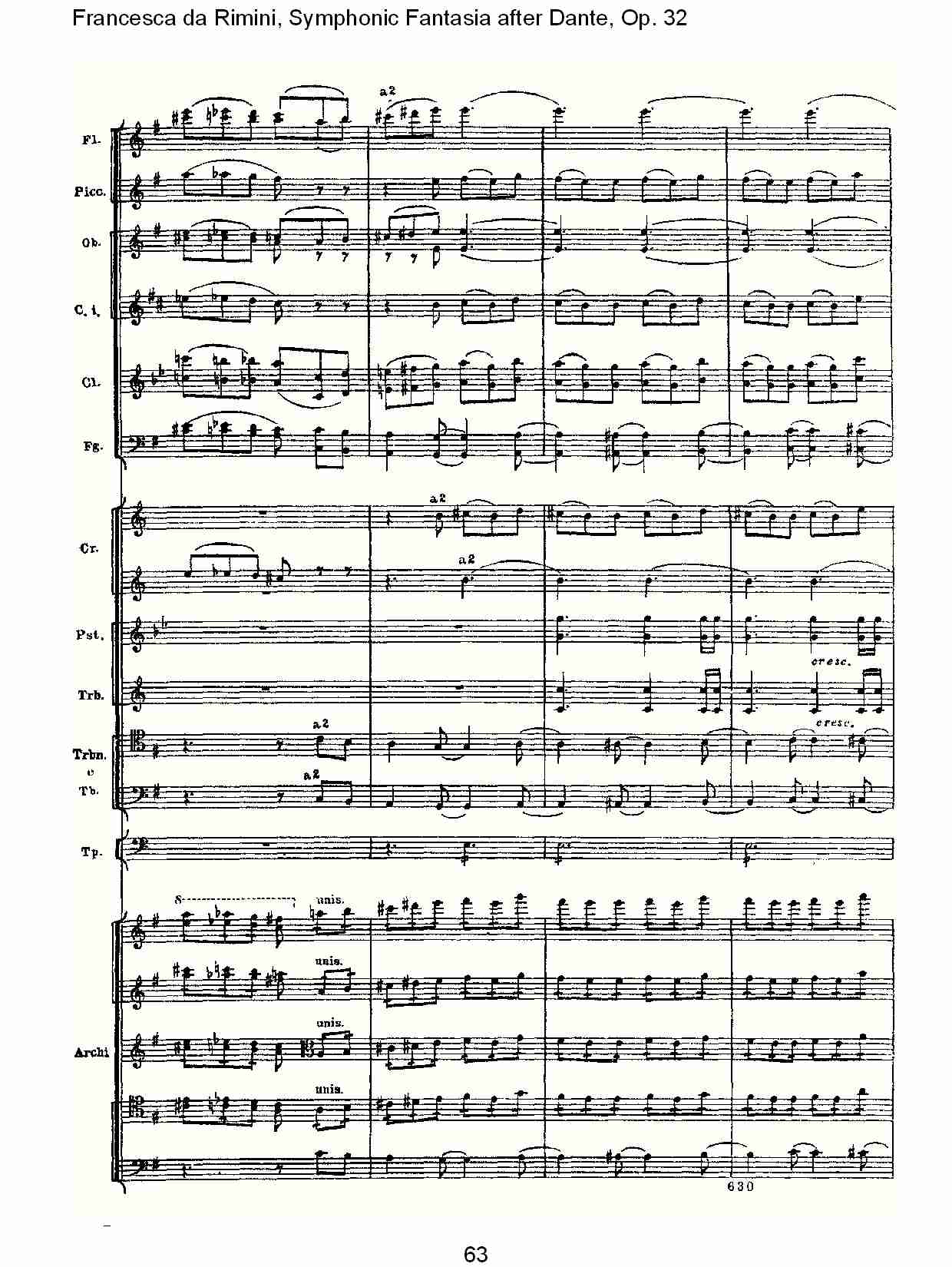 Francesca da Rimini, 但丁幻想曲Op.32 第二部（十三）