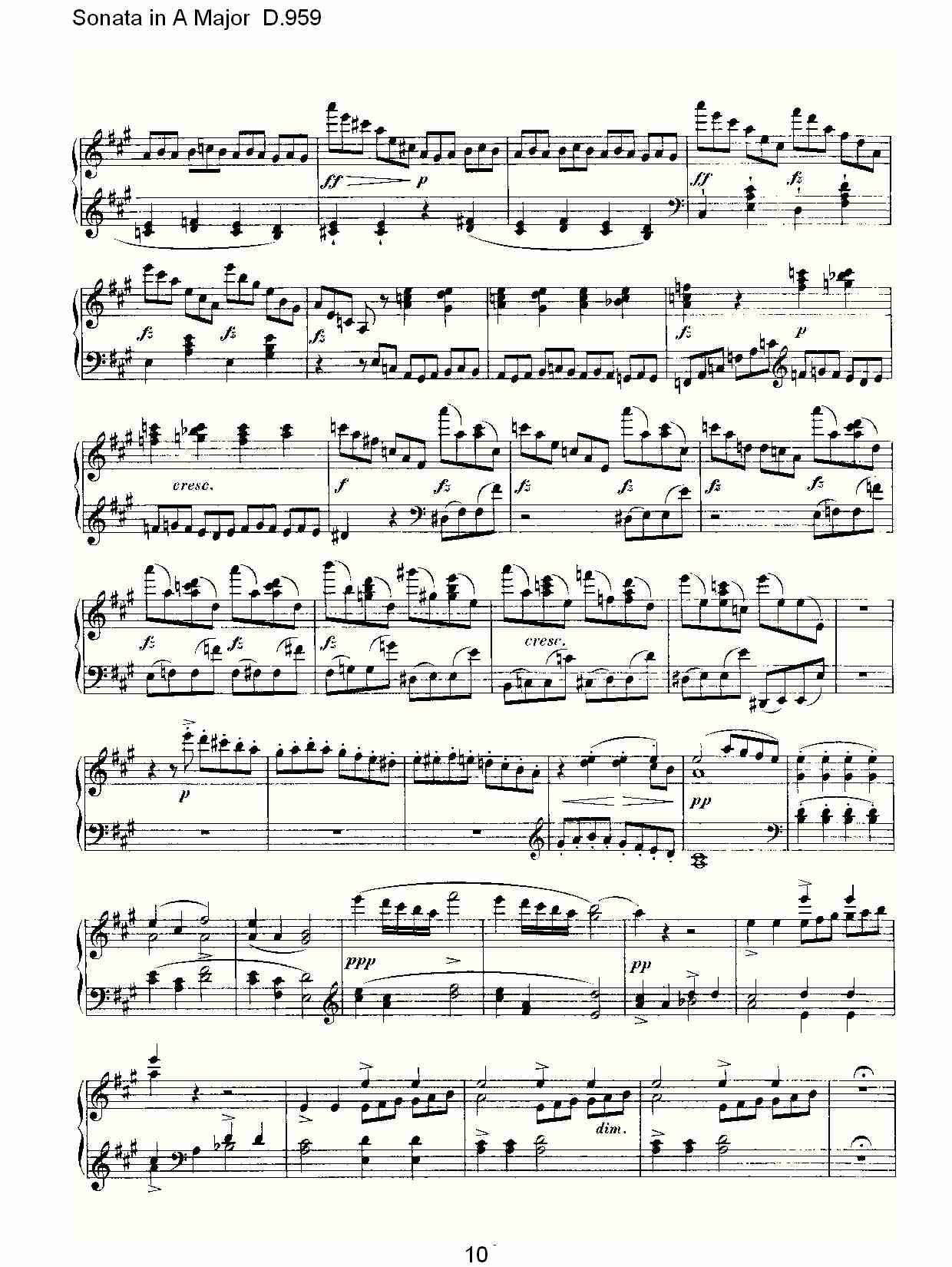 Sonata in A Major D.959  A大调奏鸣曲D.959（二）
