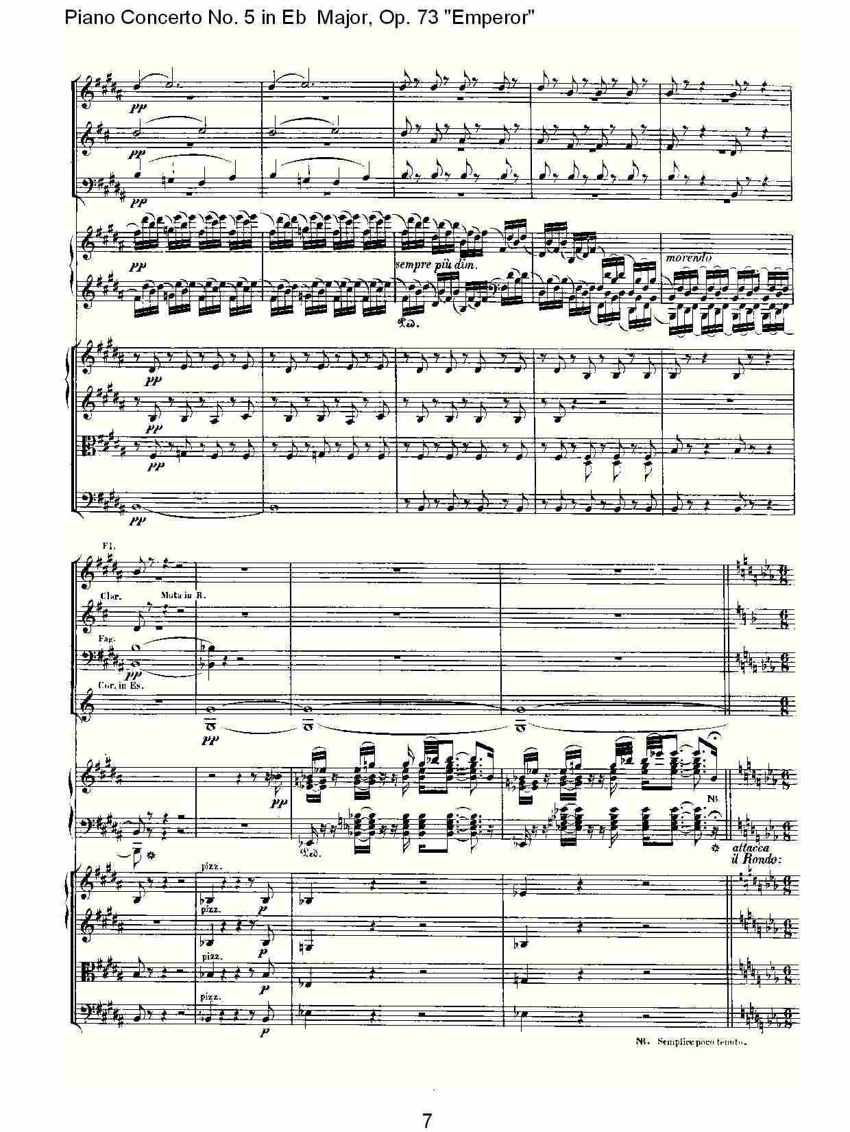 Eb大调钢琴第五协奏曲 Op.73“皇帝”第二乐章