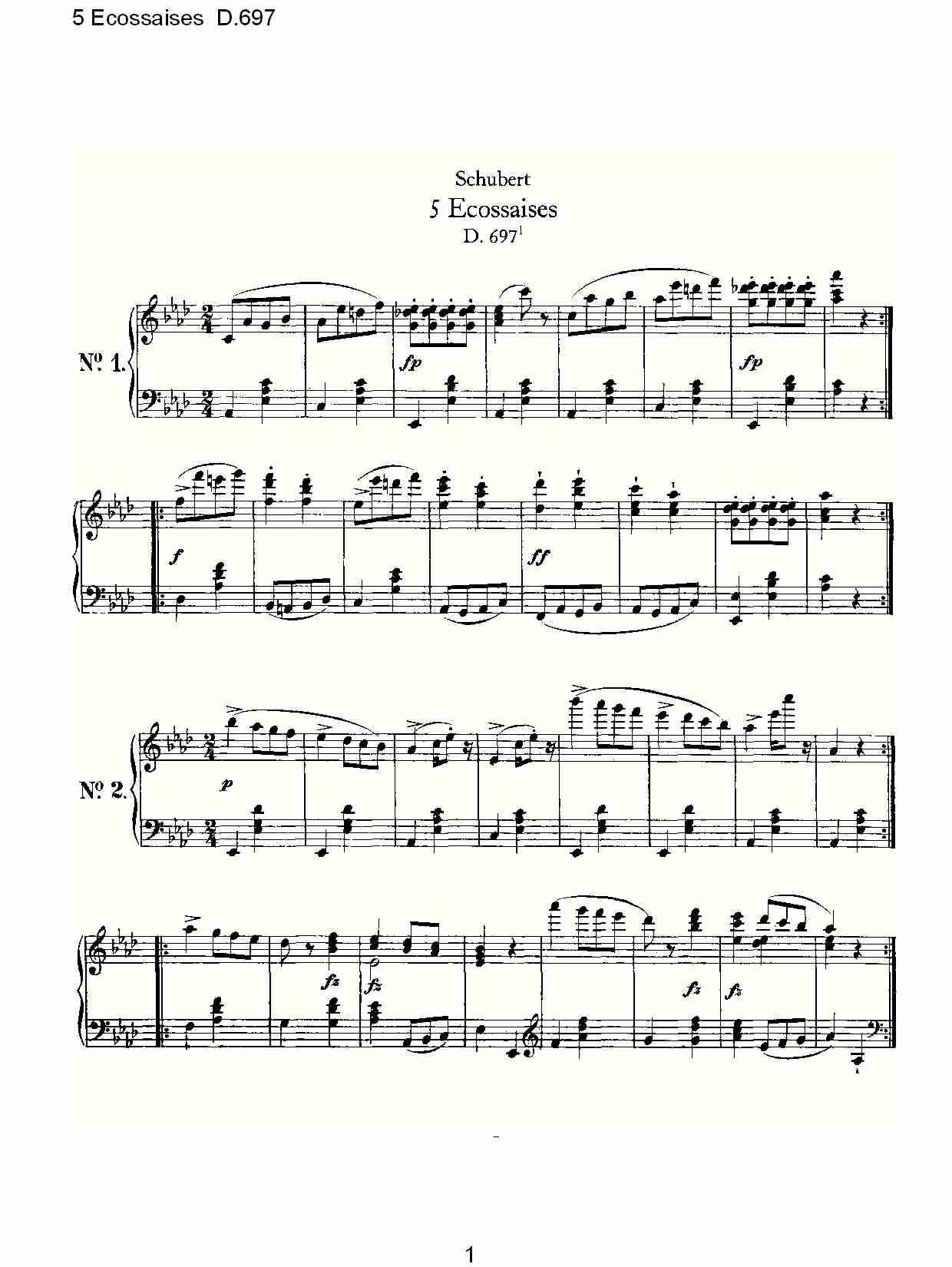 5 Ecossaises D.697