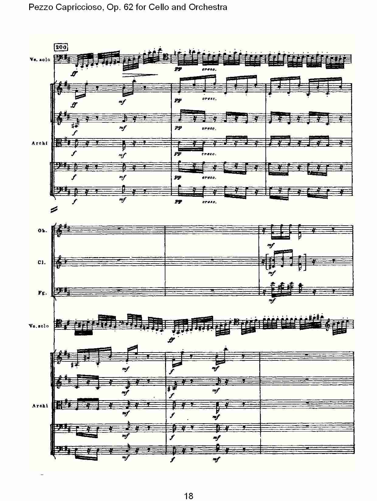 大提琴与管弦乐Pezzo Capriccioso, Op.62（四）