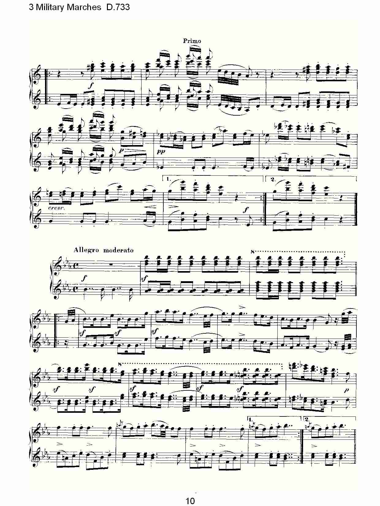 3 Military Marches D.733     3士兵进行曲D.733（二）