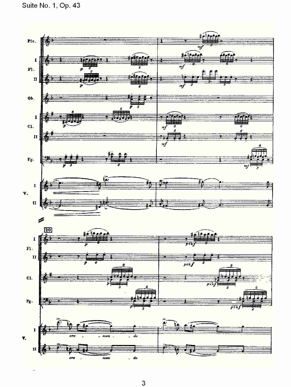 Suite No.1, Op.43   第一套曲,Op.43第一乐章（一）