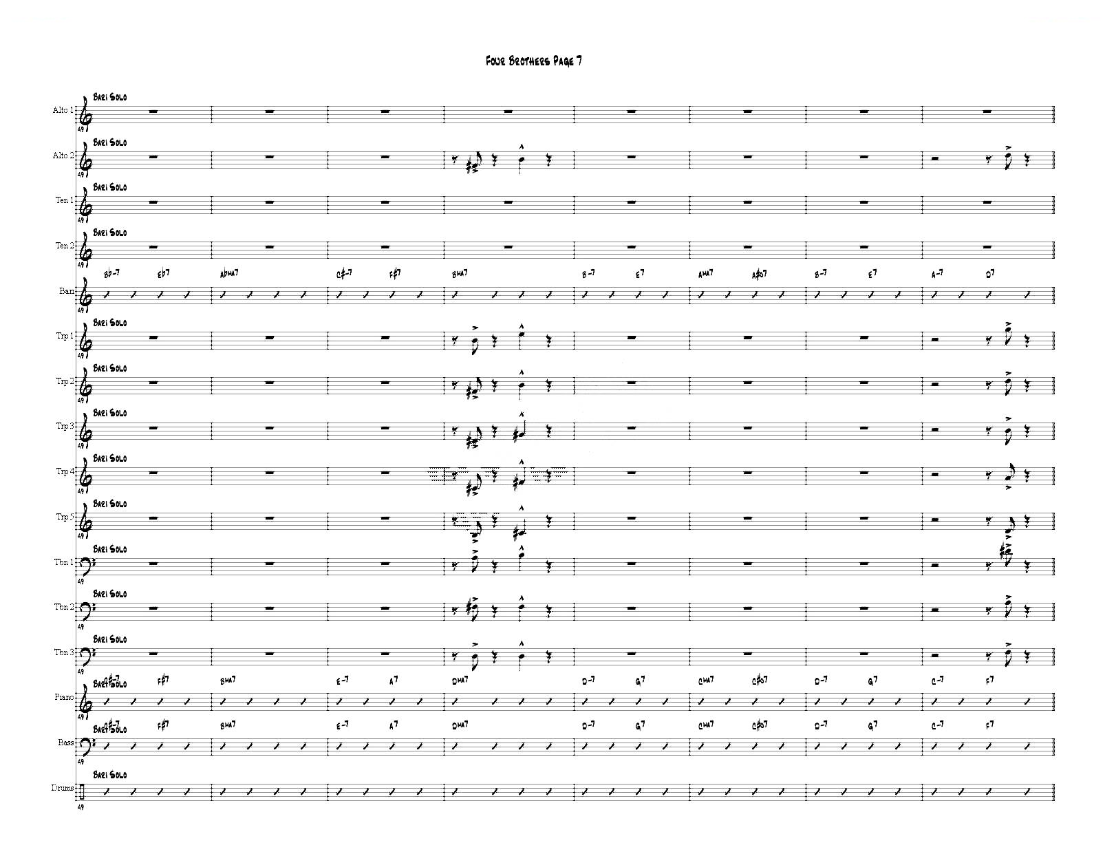 Four Brothers Big Band score（大爵士乐队总谱）萨克斯/