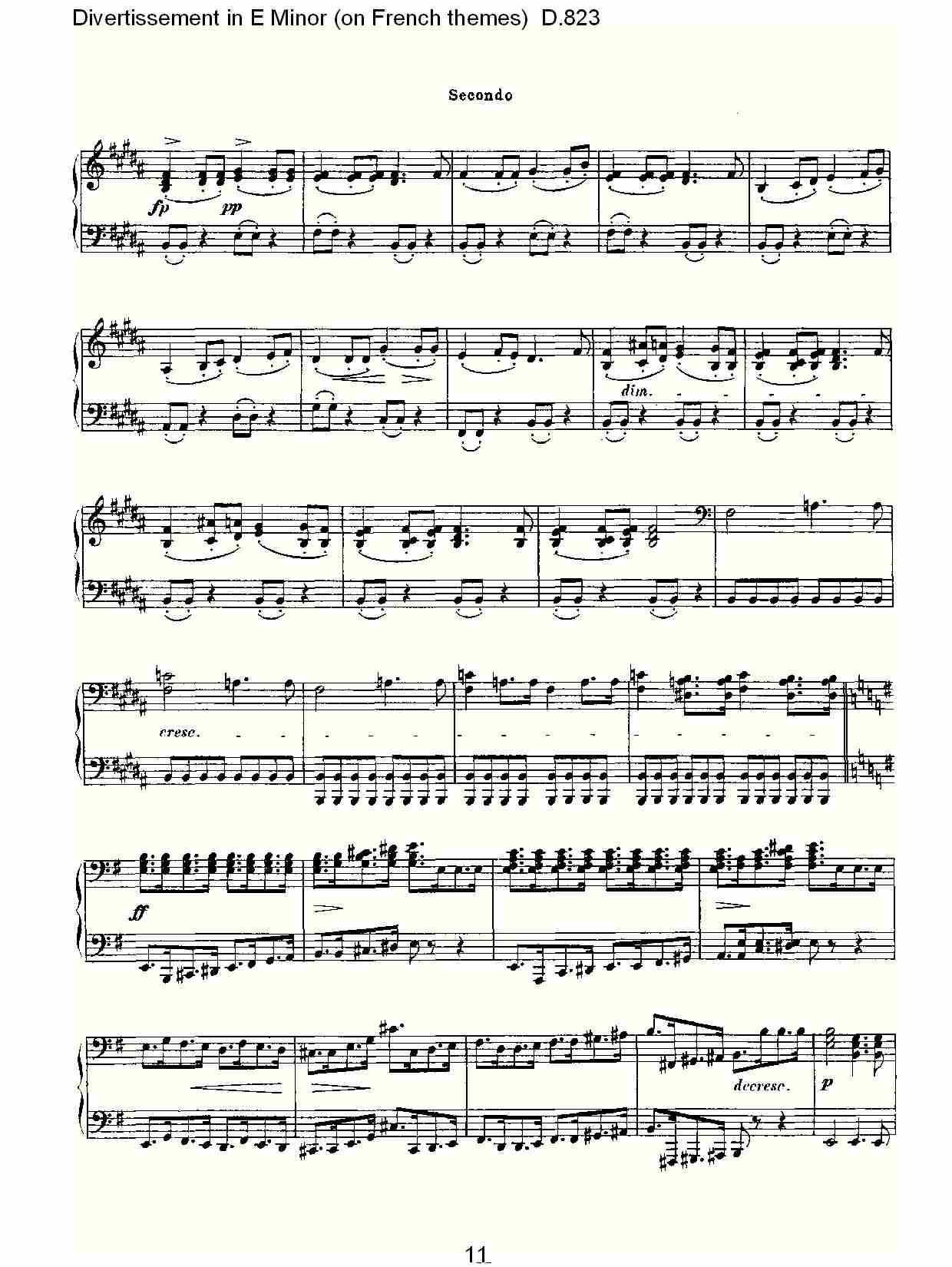 E小调嬉戏曲（法国主题）D.823（三）