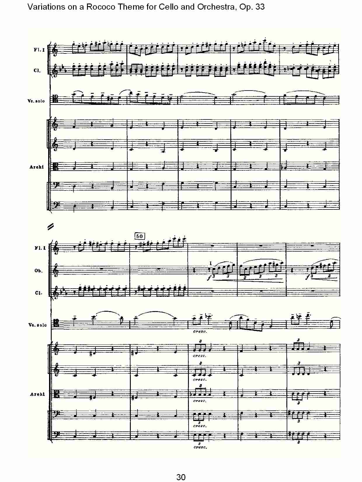 大提琴与管弦乐洛可可主题a小调变奏曲, Op.33（六）